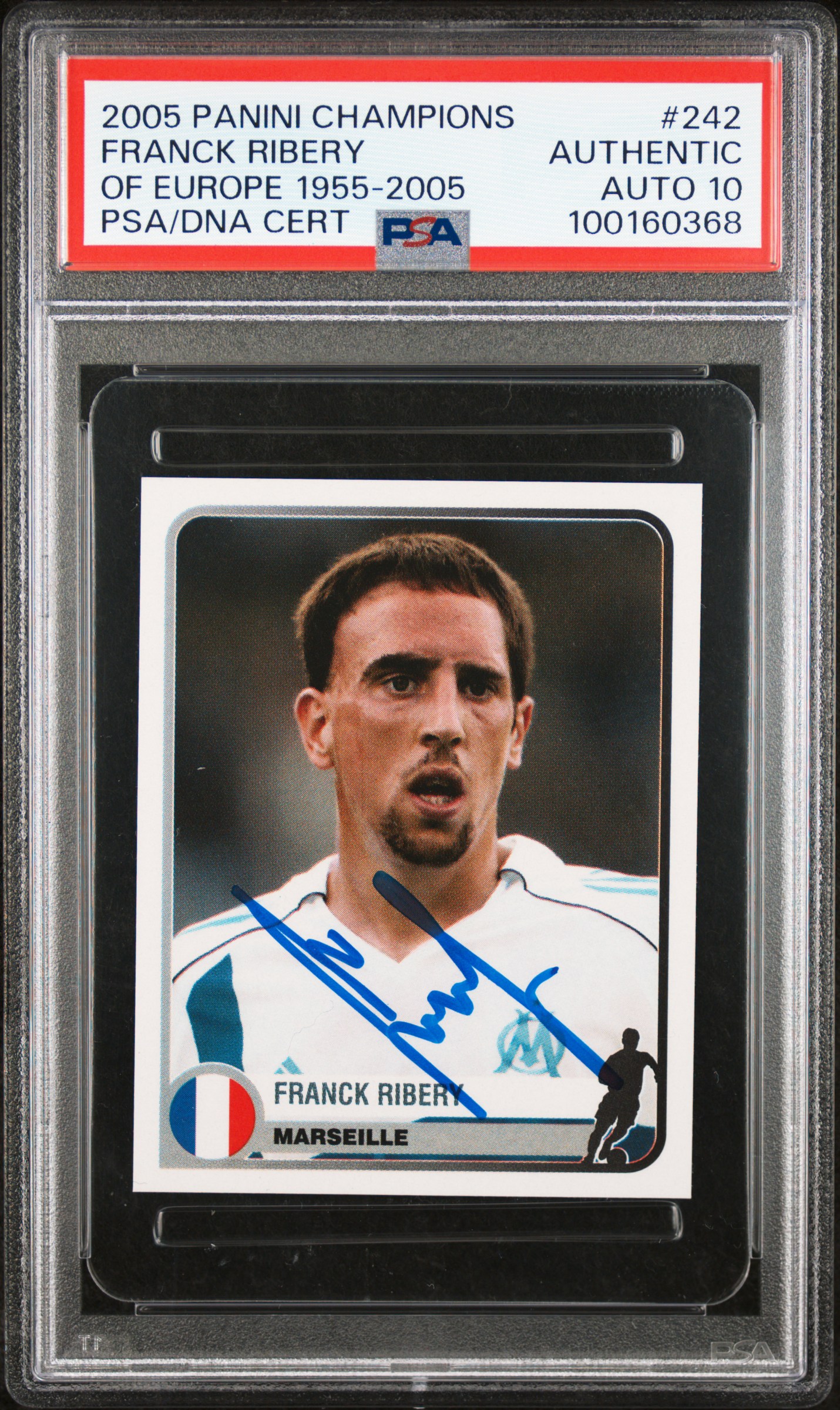 Franck Ribery 2005 Panini Champions Rookie Card #242 Auto Graded PSA 10 00160368