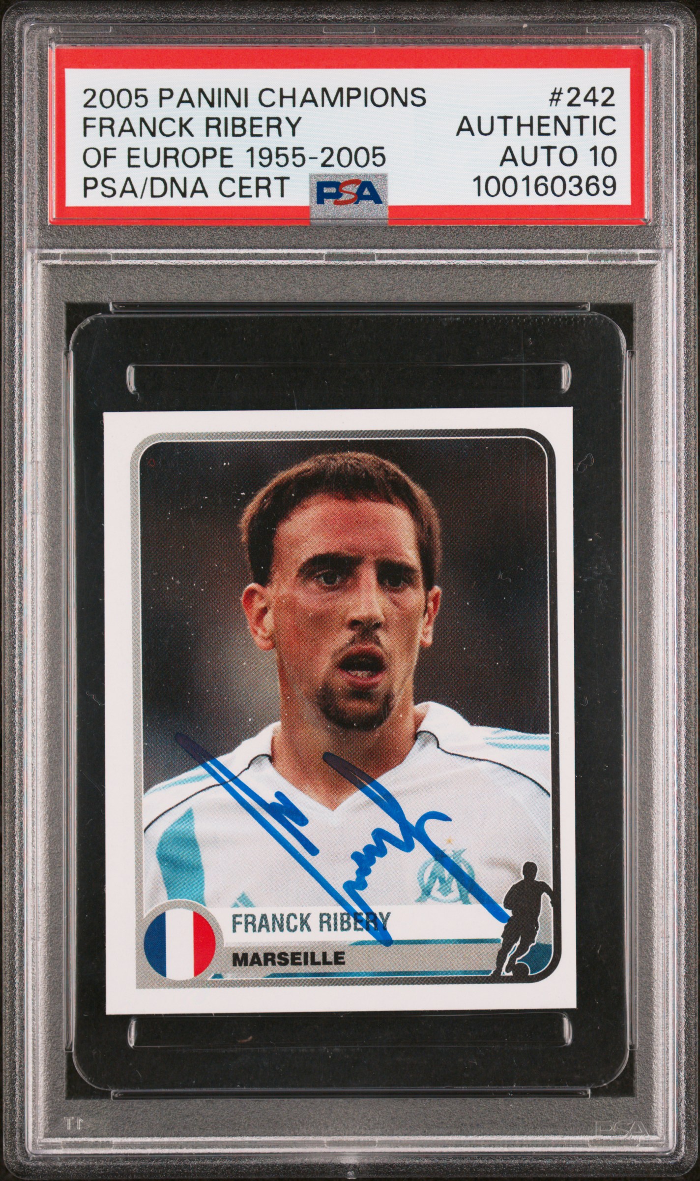 Franck Ribery 2005 Panini Champions Rookie Card #242 Auto Graded PSA 10 00160369