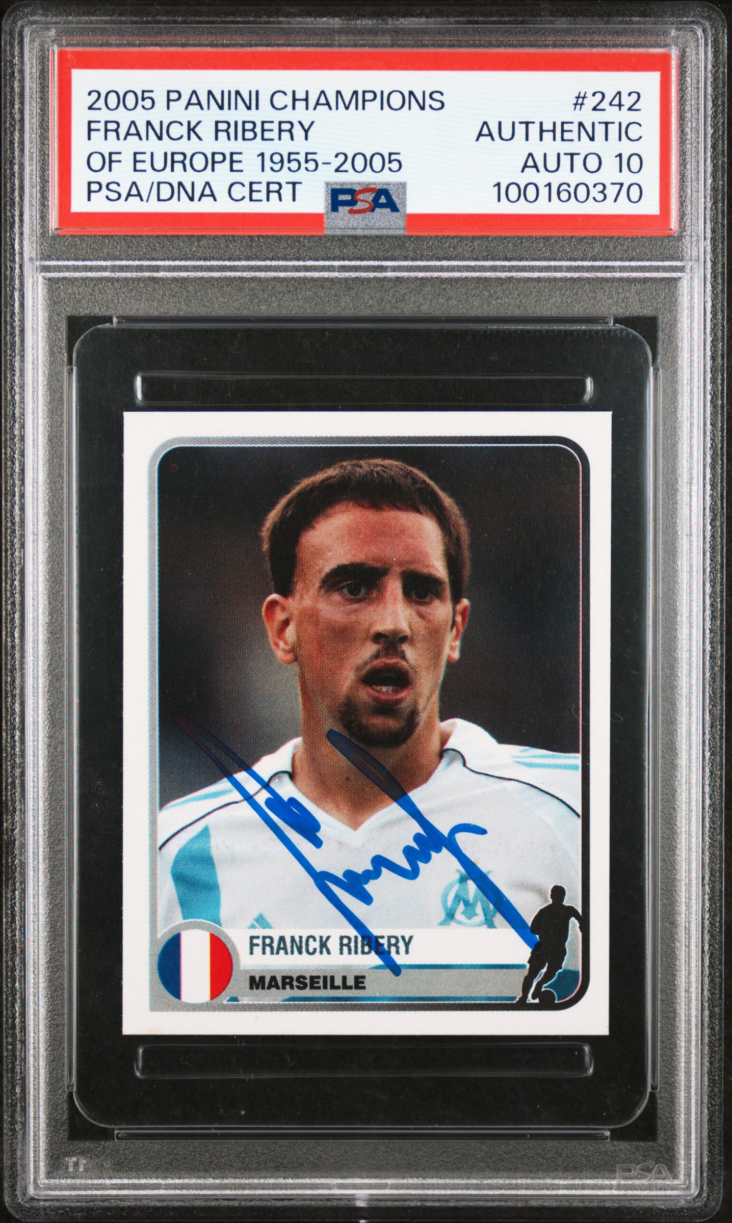 Franck Ribery 2005 Panini Champions Rookie Card #242 Auto Graded PSA 10 00160370