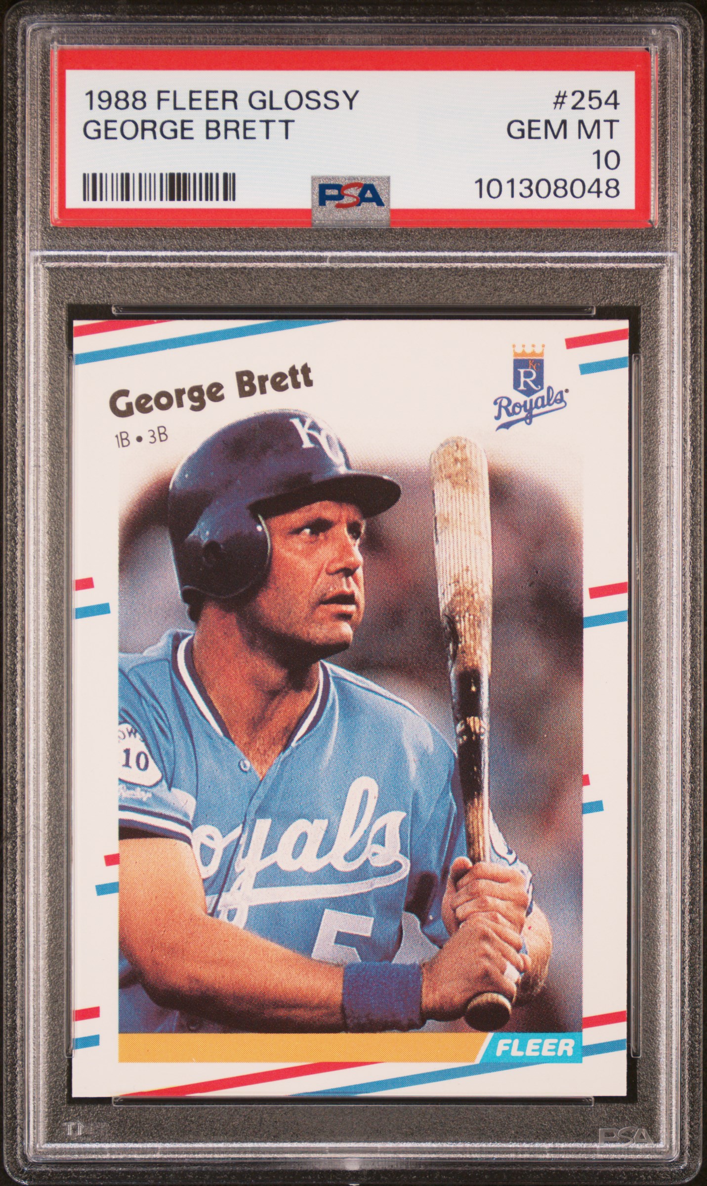 George Brett 1988 Fleer Glossy Baseball Card #254 Graded PSA 10 George Brett 1988 Fleer Glossy Baseball Card #254 Graded PSA 10