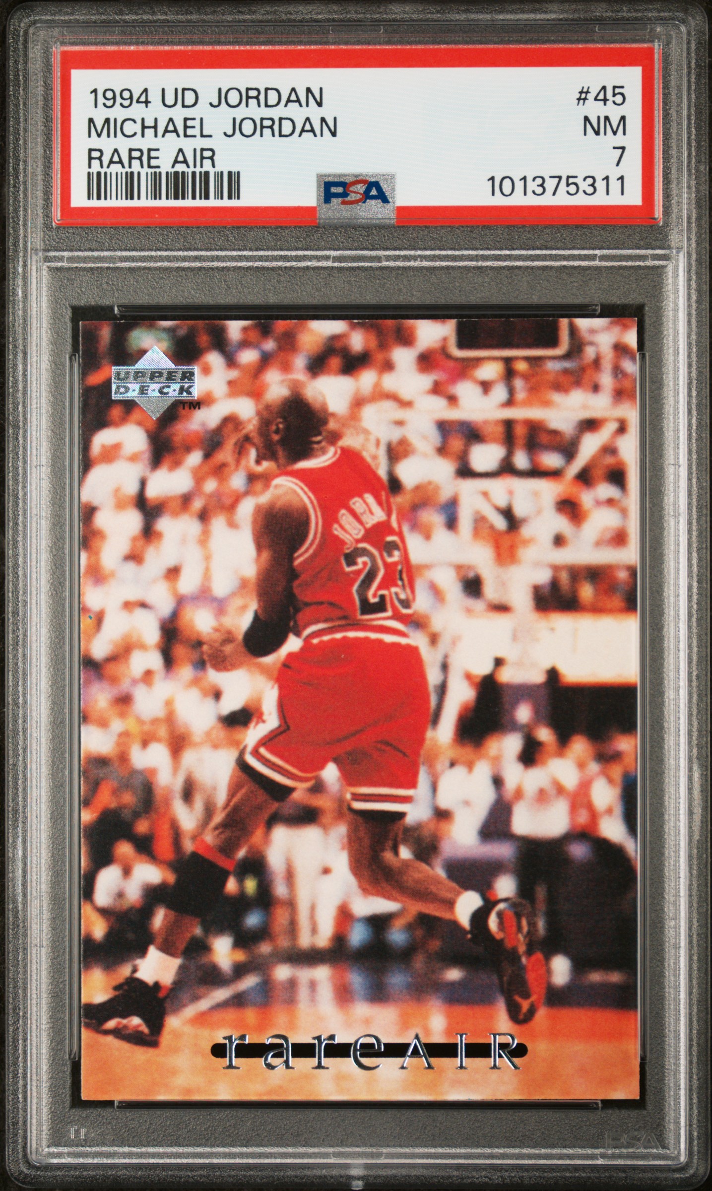 Michael Jordan 1994 Upper Deck Rare Air Chicago Bulls Basketball Card #45 Graded PSA 7 Cert #101375311 Michael Jordan 1994 Upper Deck Rare Air Chicago Bulls Basketball Card #45 Graded PSA 7 Cert #101375311