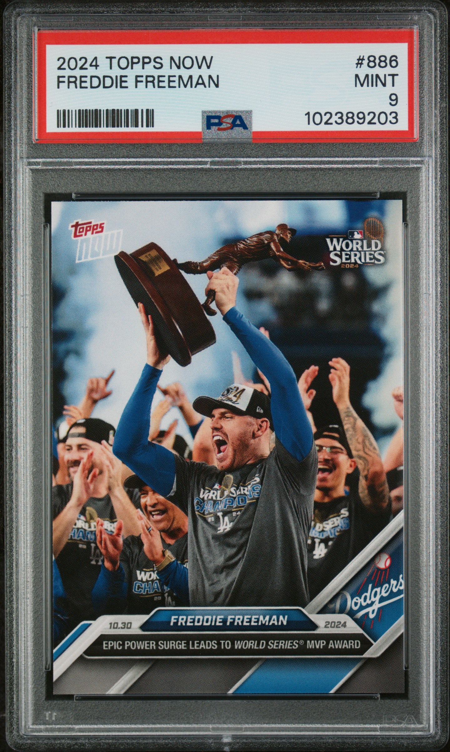 Freddie Freeman 2024 Topps Now World Series MVP Baseball Card #886 Graded PSA 9 Freddie Freeman 2024 Topps Now World Series MVP Baseball Card #886 Graded PSA 9