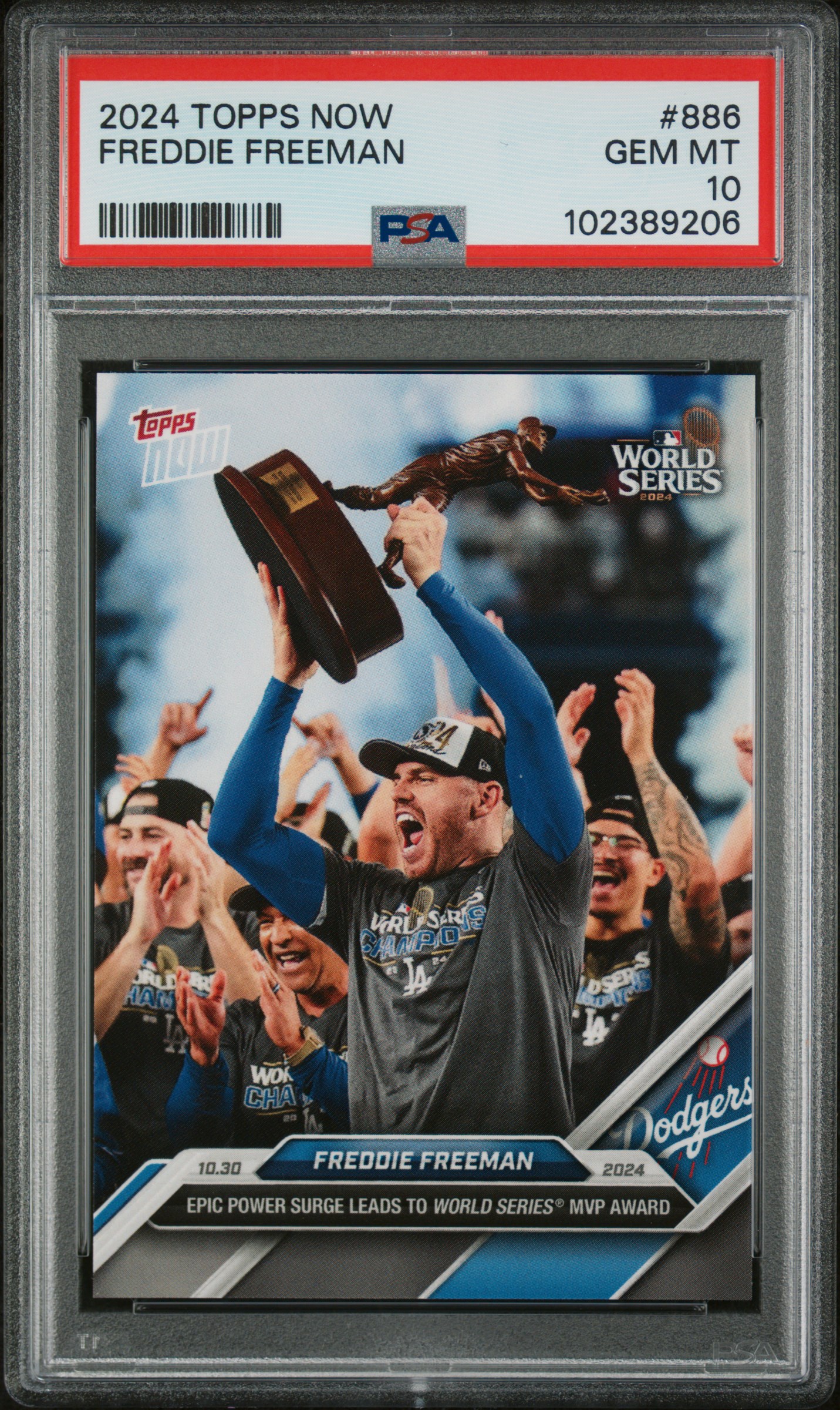 Freddie Freeman 2024 Topps Now World Series MVP Baseball Card #886 Graded PSA 10 Freddie Freeman 2024 Topps Now World Series MVP Baseball Card #886 Graded PSA 10