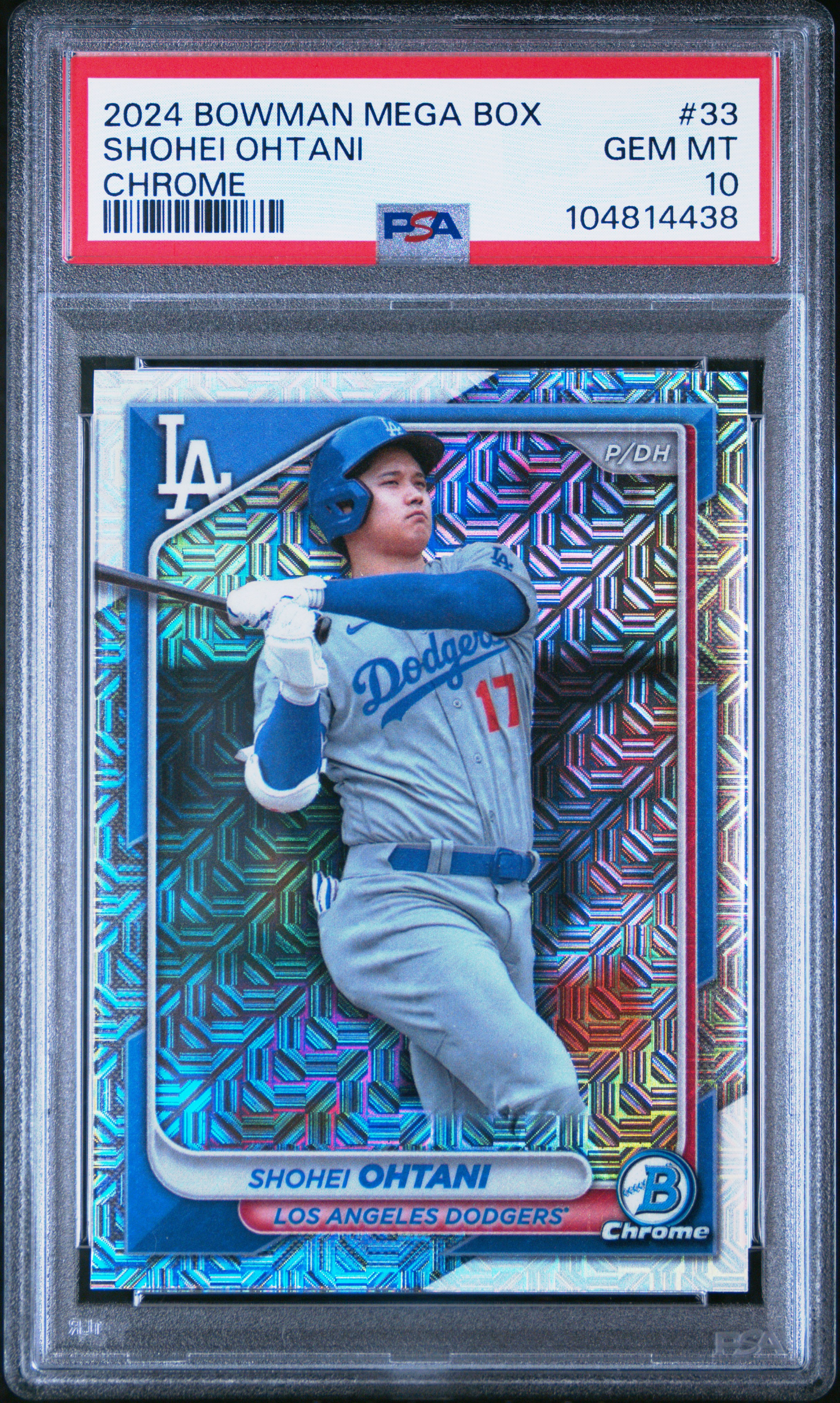 Shohei Ohtani 2024 Bowman Mega Box Chrome Baseball Card #33 Graded PSA 10 Cert #104814438