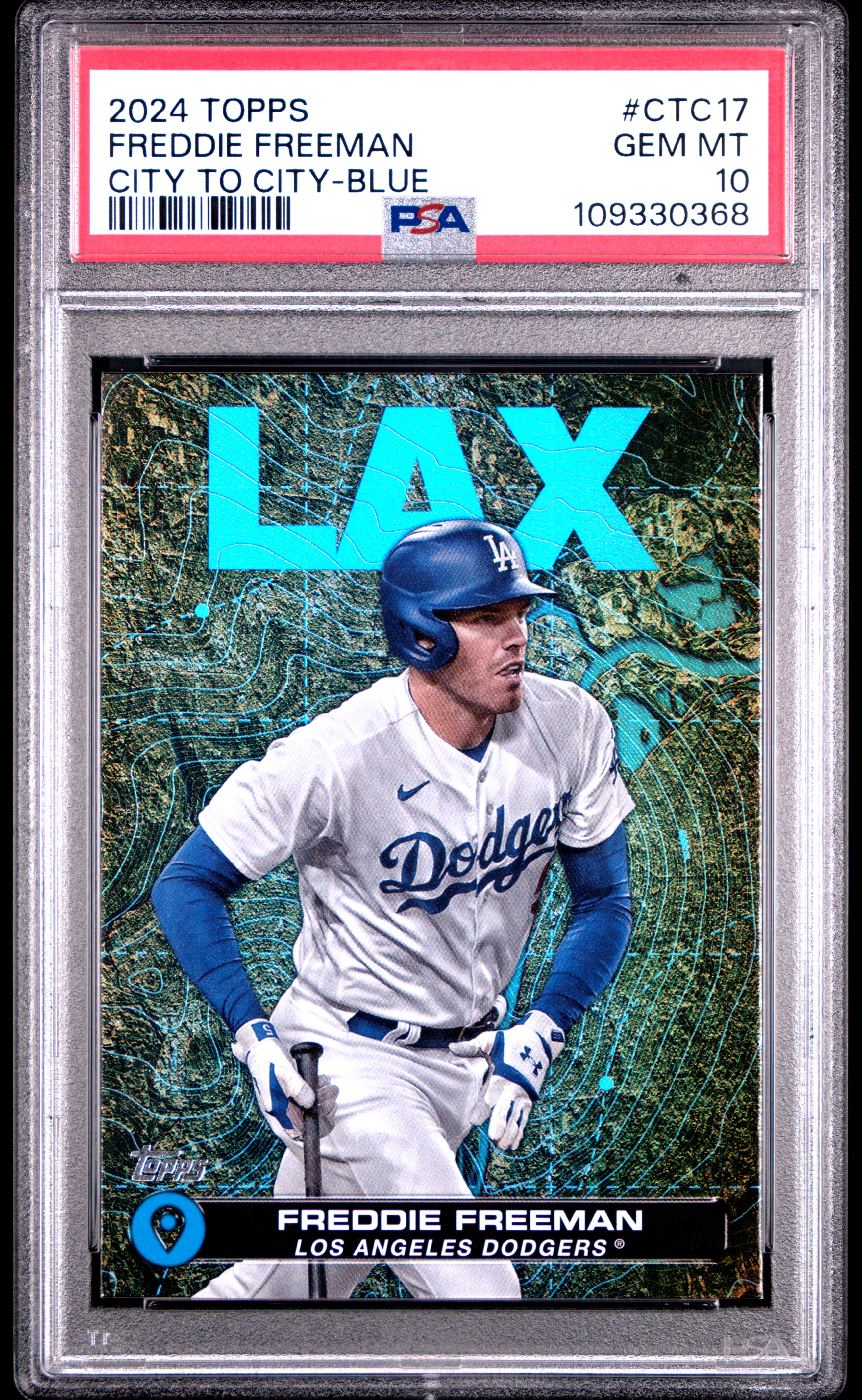 Freddie Freeman 2024 Topps City to City Blue Baseball Card #CTC17 Graded PSA 10