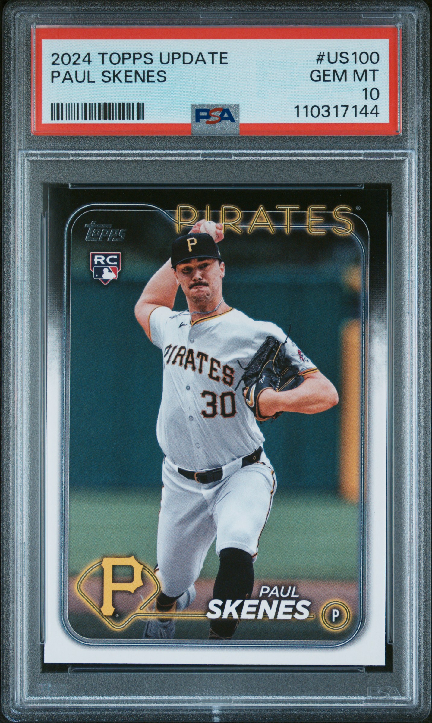 Paul Skenes 2024 Topps Update Baseball Rookie Card #US100 Graded PSA 10