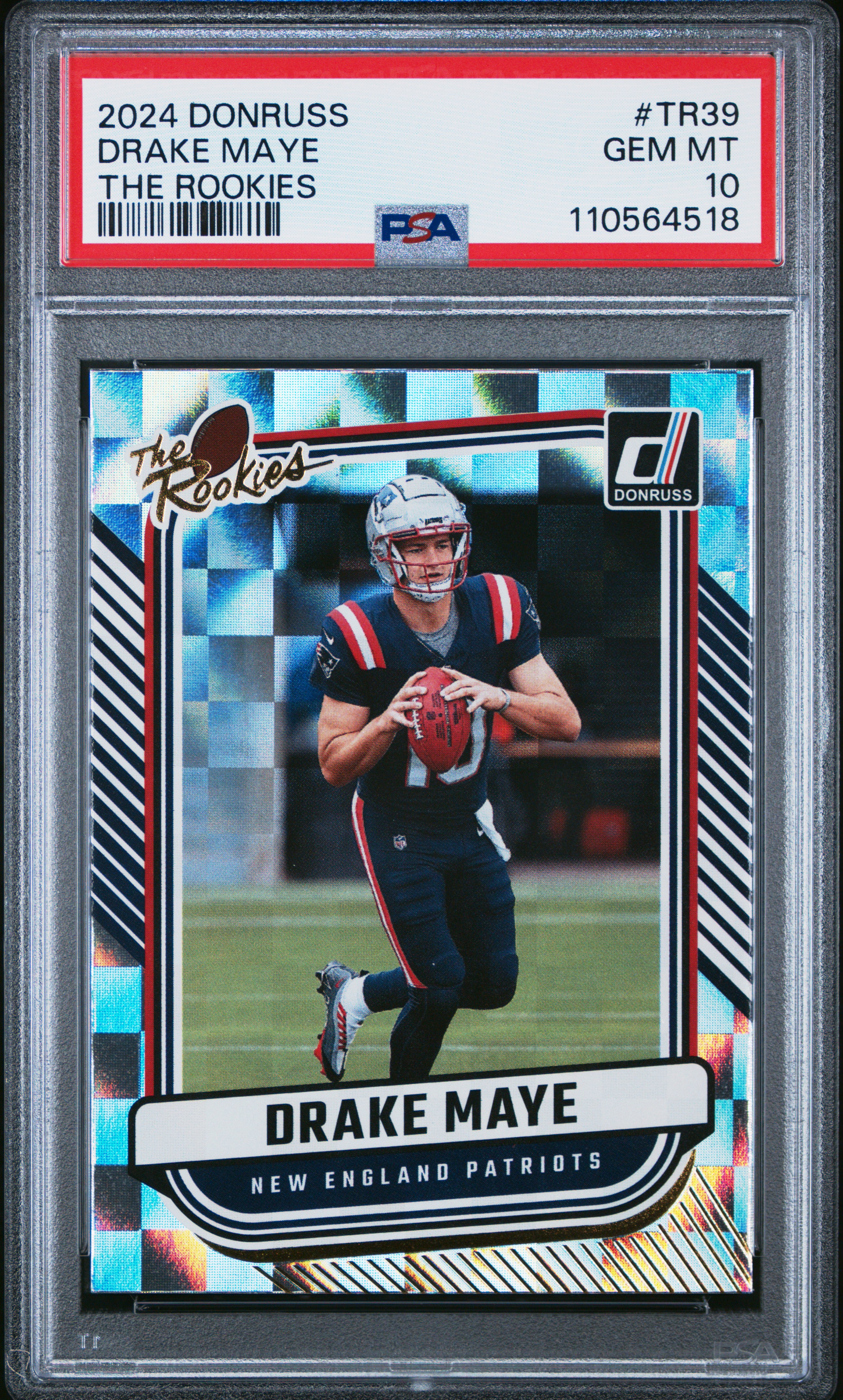 Drake Maye 2024 Donruss The Rookies Rookie Football Card #TR39 Graded PSA 10 Cert #110564518