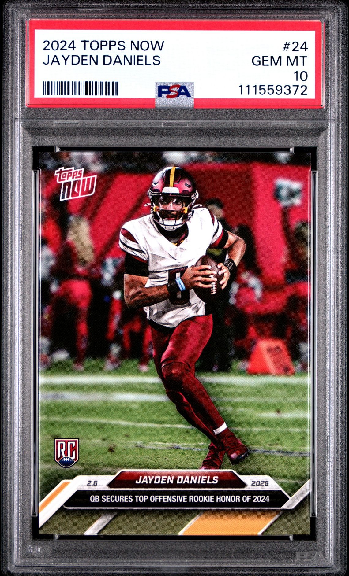 Jayden Daniels 2024 Topps Now Football Rookie of the Year Card #24 Graded PSA 10