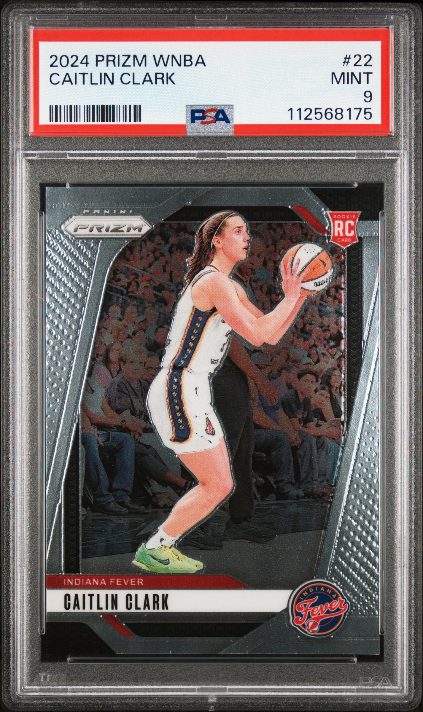 Caitlin Clark 2024 Panini Prizm Indiana Fever Basketball Rookie Card #22 Graded PSA 9 Cert #112568175