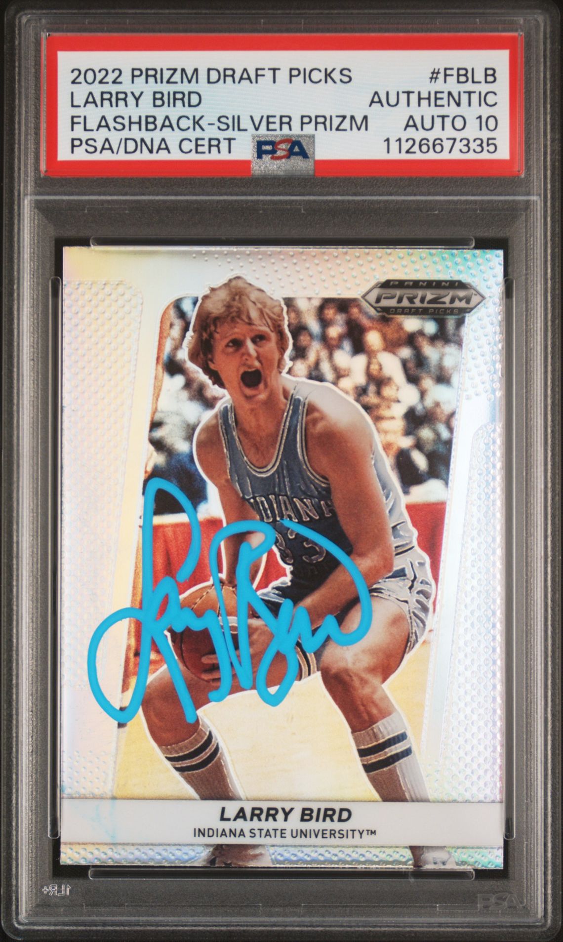 Larry Bird 2022 Panini Prizm Flashback Silver Card #FBLB  Auto Graded PSA 10 335