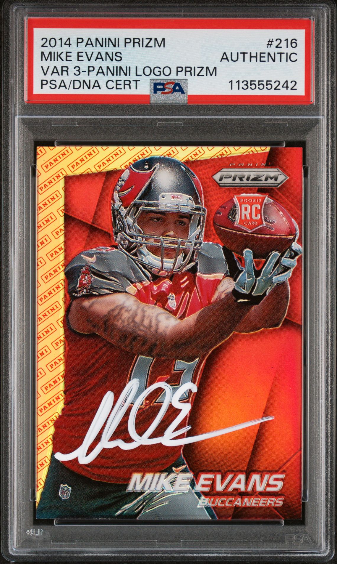 Mike Evans 2014 Panini Prizm Variation Signed Rookie Card #216 Auto Graded PSA