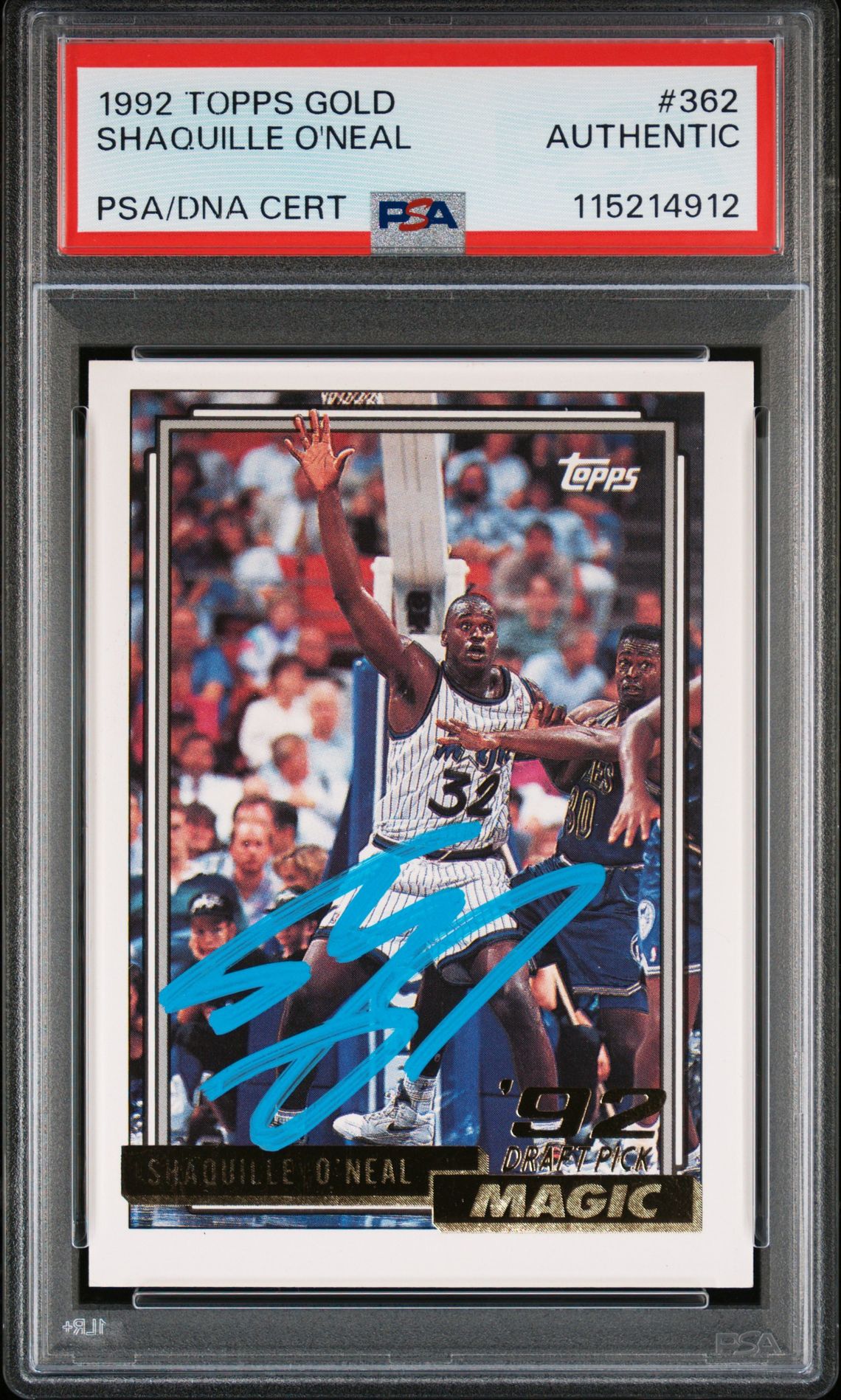 Shaquille O'Neal 1992 Topps Gold Signed Basketball Rookie Card #362 Auto PSA 115214912 Shaquille O'Neal 1992 Topps Gold Signed Basketball Rookie Card #362 Auto PSA 115214912