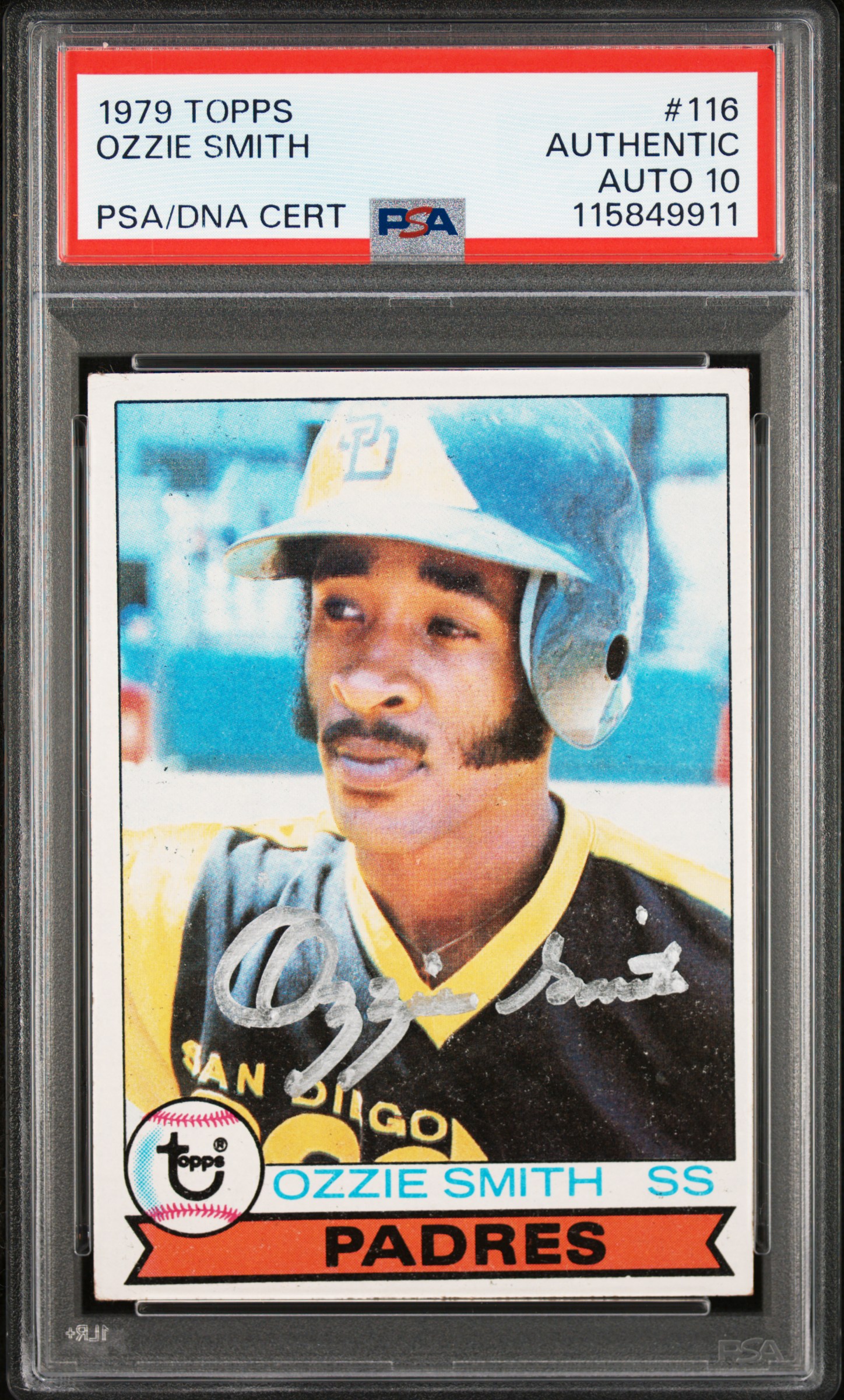 Ozzie Smith 1979 Topps Signed Baseball Rookie Card #116 Auto PSA 10 115849911
