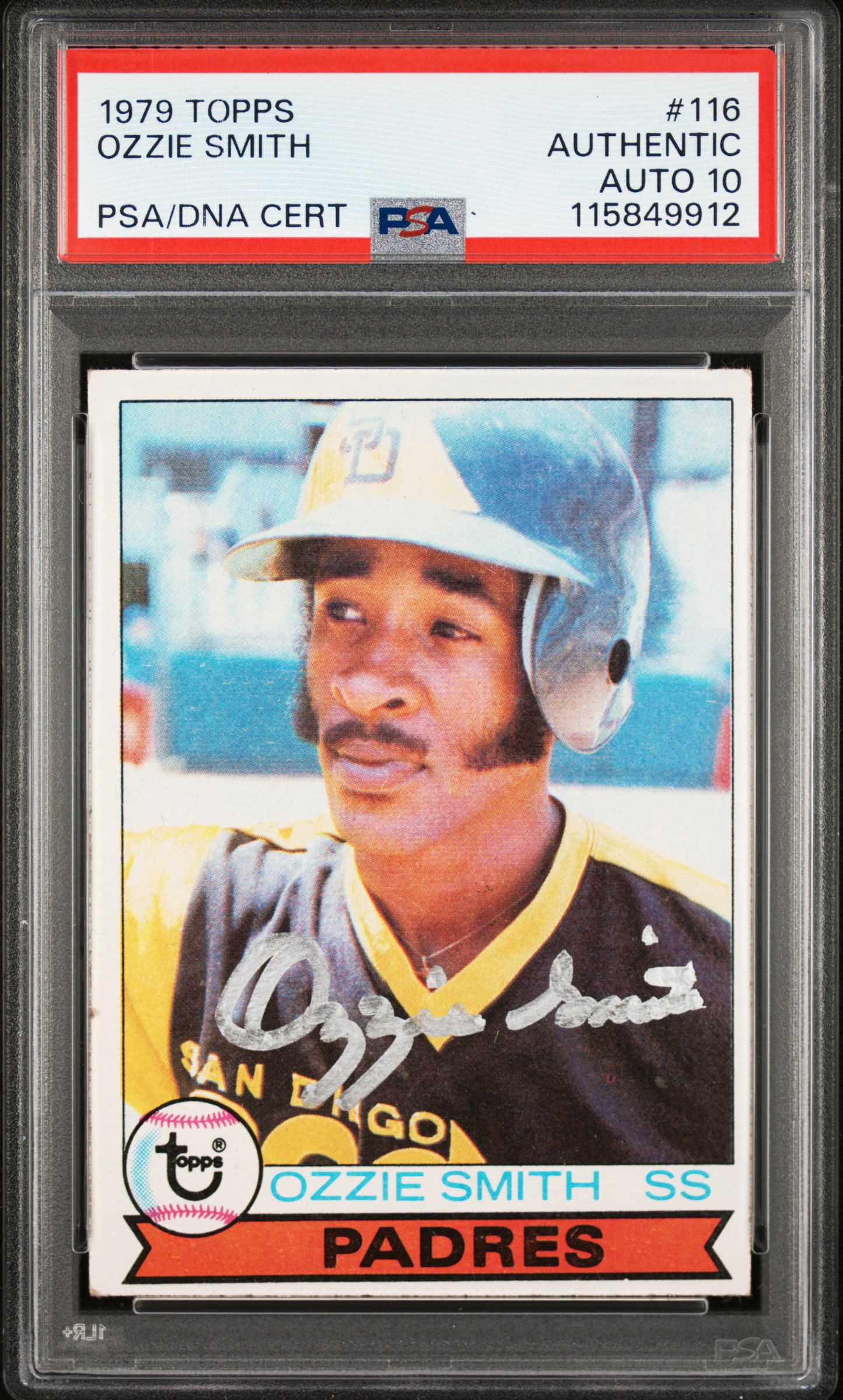 Ozzie Smith 1979 Topps Signed Baseball Rookie Card #116 Auto PSA 10 115849912