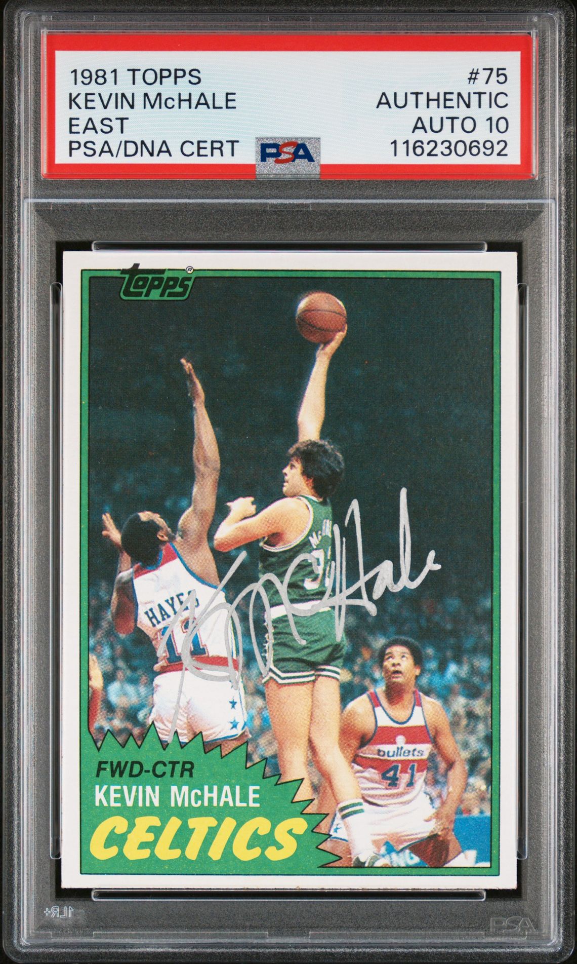 Kevin McHale 1981 Topps East Signed Basketball Rookie Card #75 Auto Graded PSA 10 Cert # 116230692