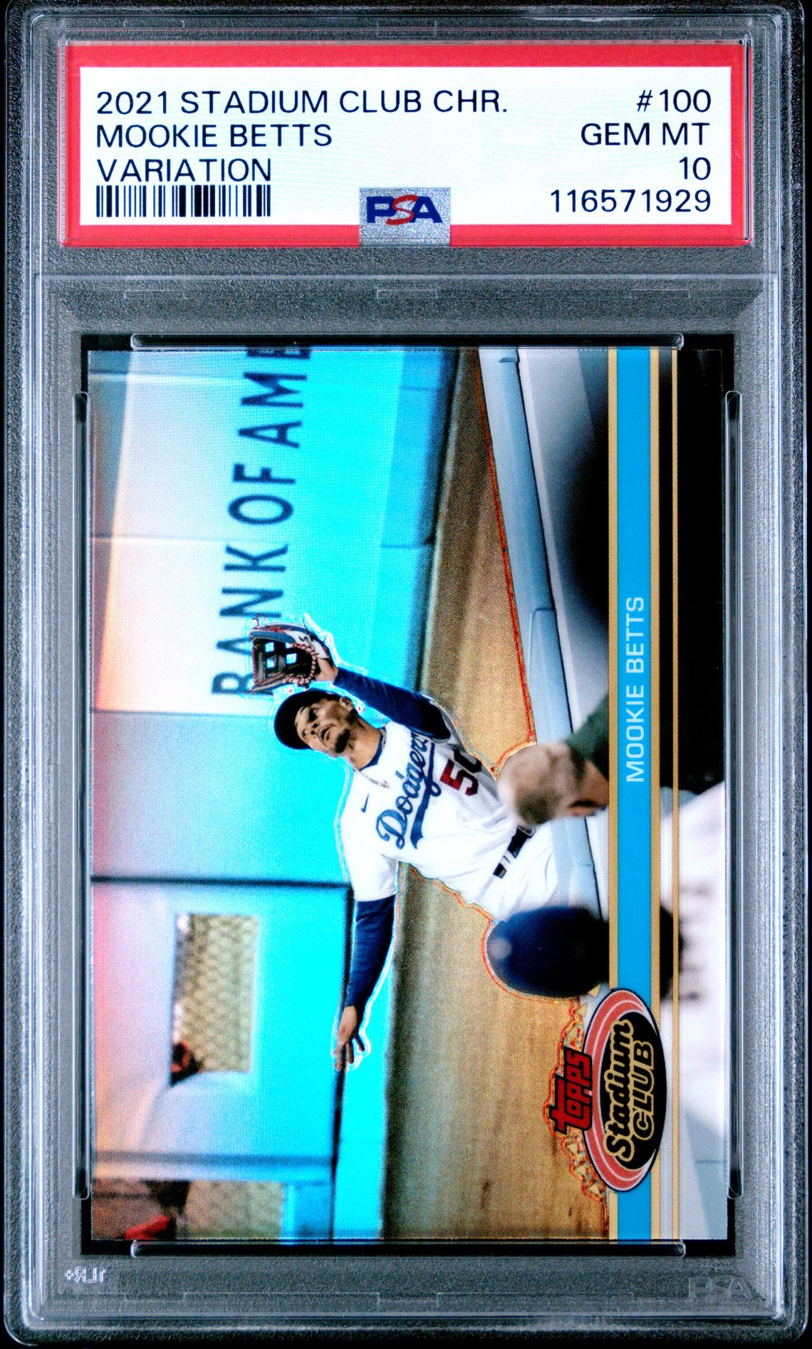 Mookie Betts 2021 Topps Stadium Club Variation Baseball Card #100 Graded PSA 10 Mookie Betts 2021 Topps Stadium Club Variation Baseball Card #100 Graded PSA 10
