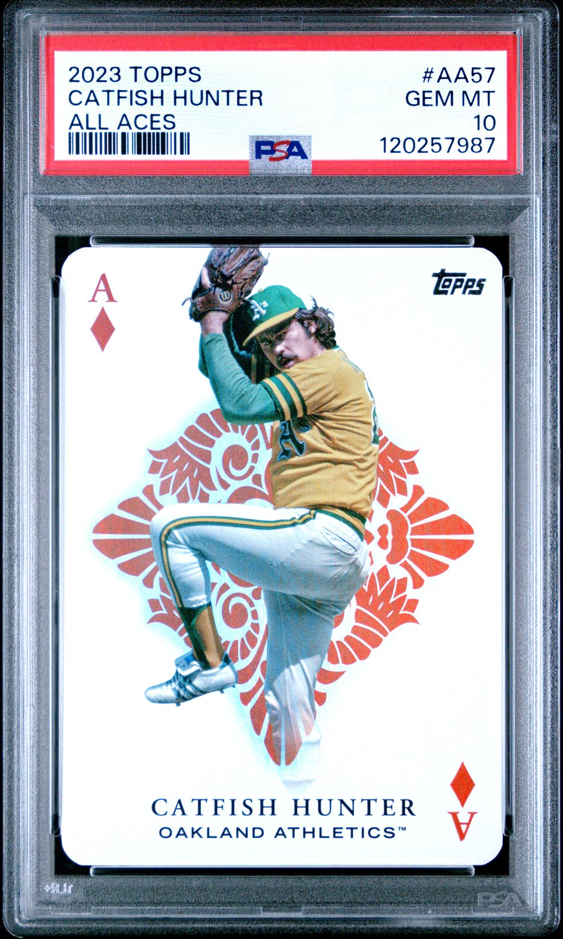 Catfish Hunter 2023 Topps All Aces Baseball Card #AA57 Graded PSA 10 Cert # 120257987