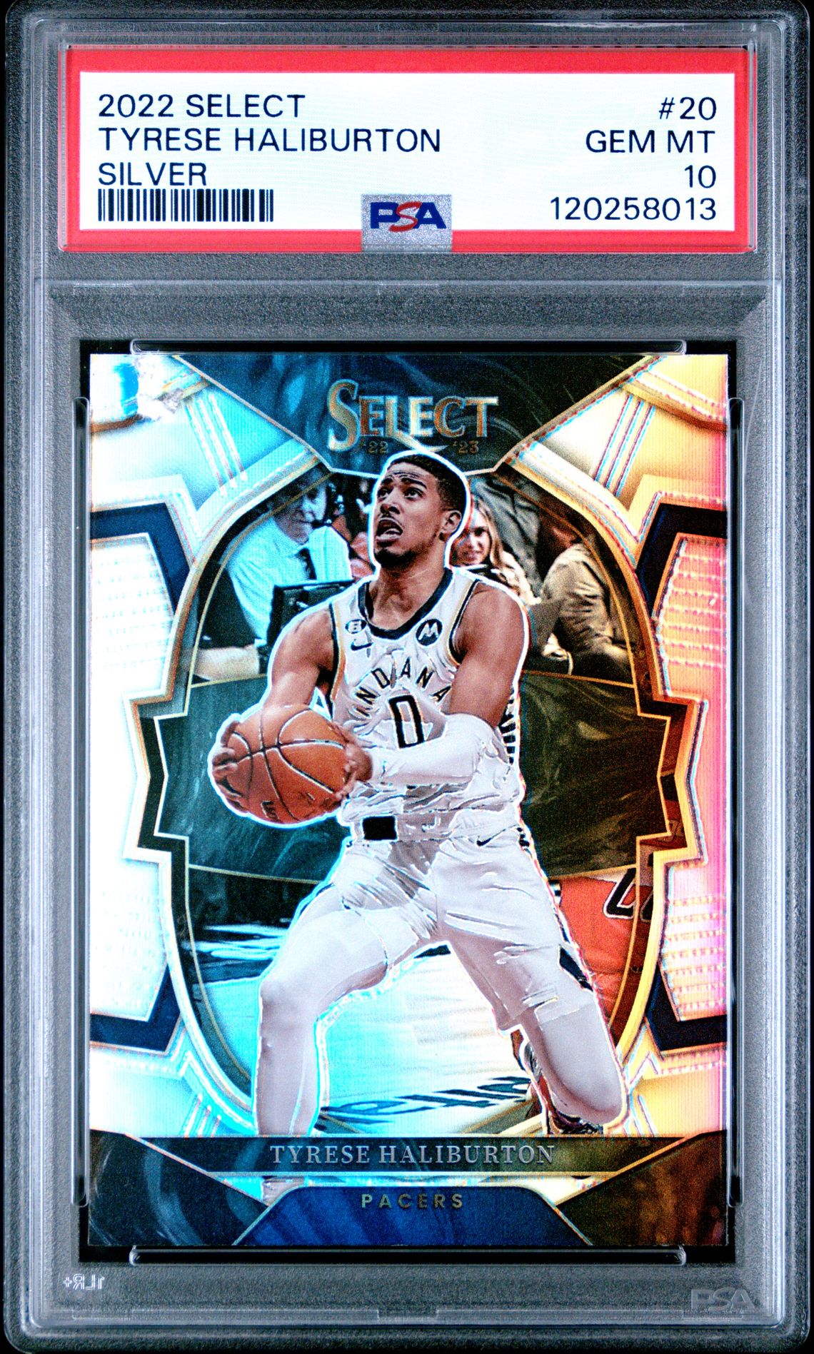 Tyrese Haliburton 2022 Panini Select Silver Basketball Card #210 Graded PSA 10 Cert # 120258013 Tyrese Haliburton 2022 Panini Select Silver Basketball Card #210 Graded PSA 10 Cert # 120258013