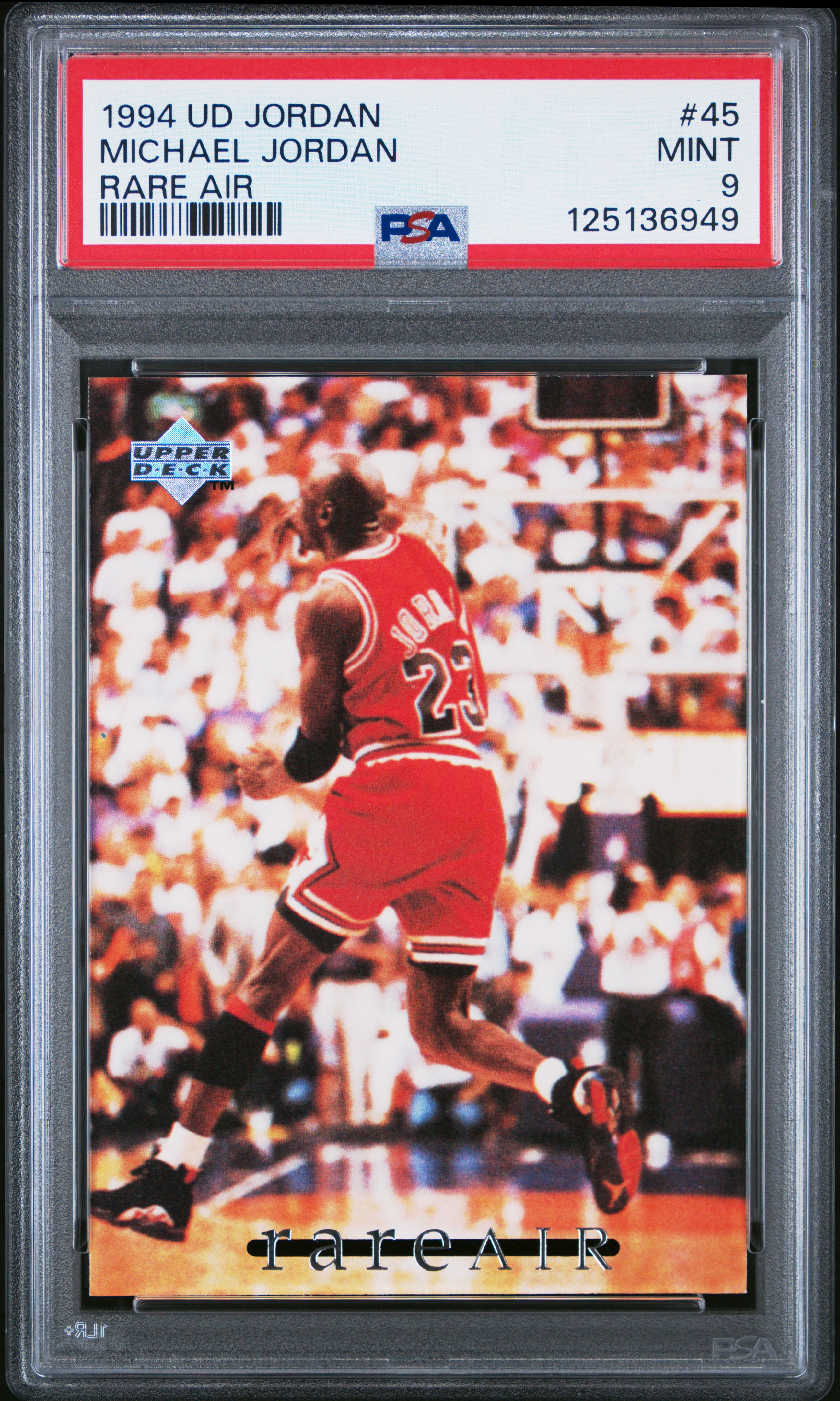 Michael Jordan 1994 Upper Deck Rare Air Basketball Card #45 Graded PSA 9 Cert #125136949