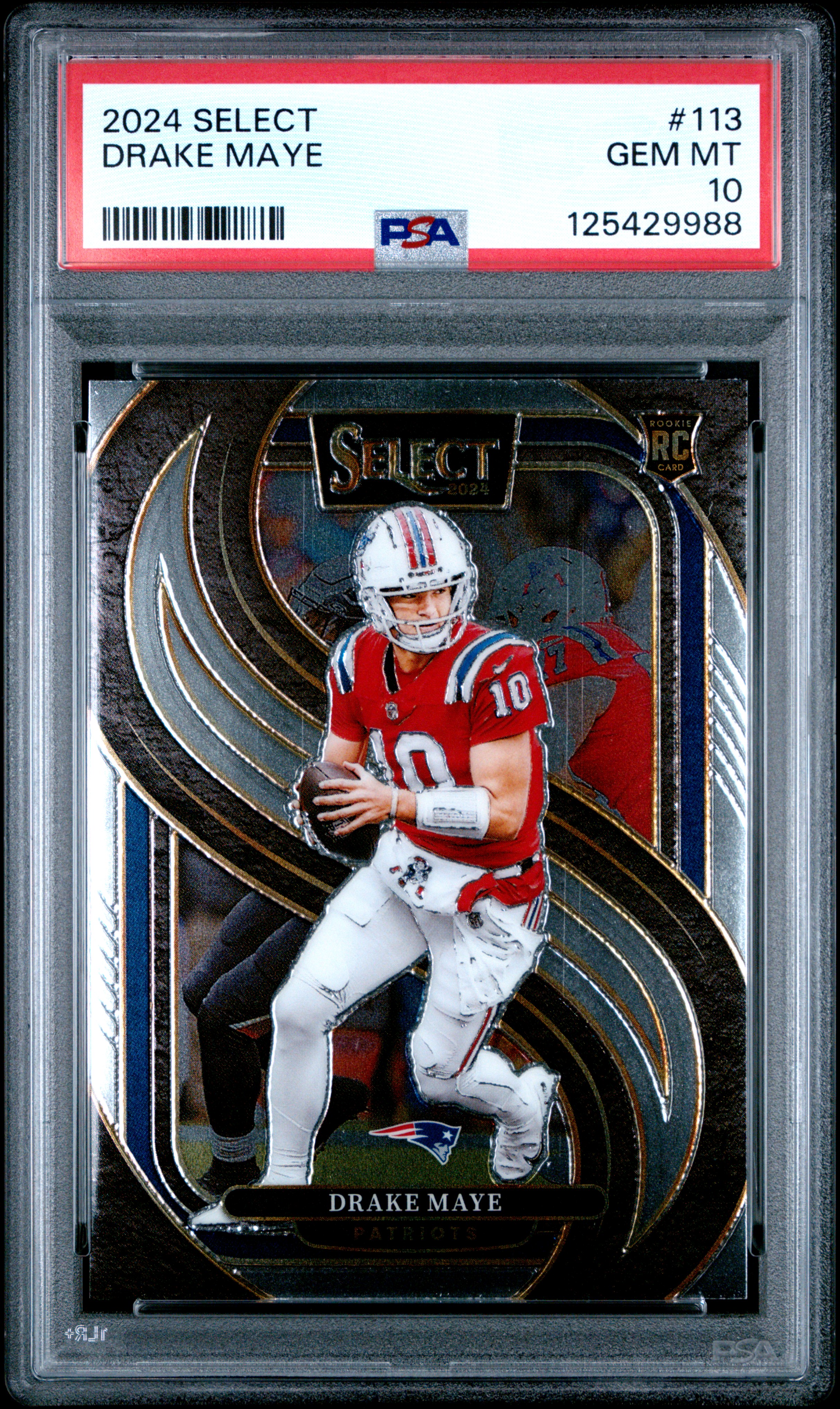 Drake Maye 2024 Select Football Rookie Card #113 Graded PSA 10 Cert #125429988