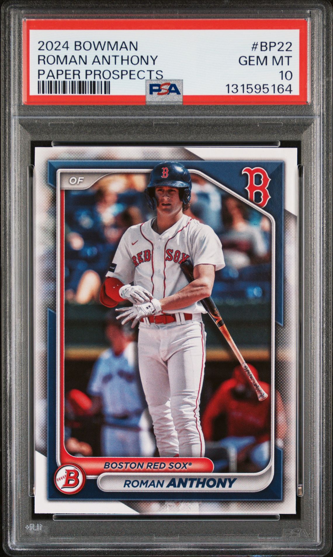 Roman Anthony 2024 Bowman Paper Prospects Baseball Rookie Card #BP22 Graded PSA 10 Cert #131595164