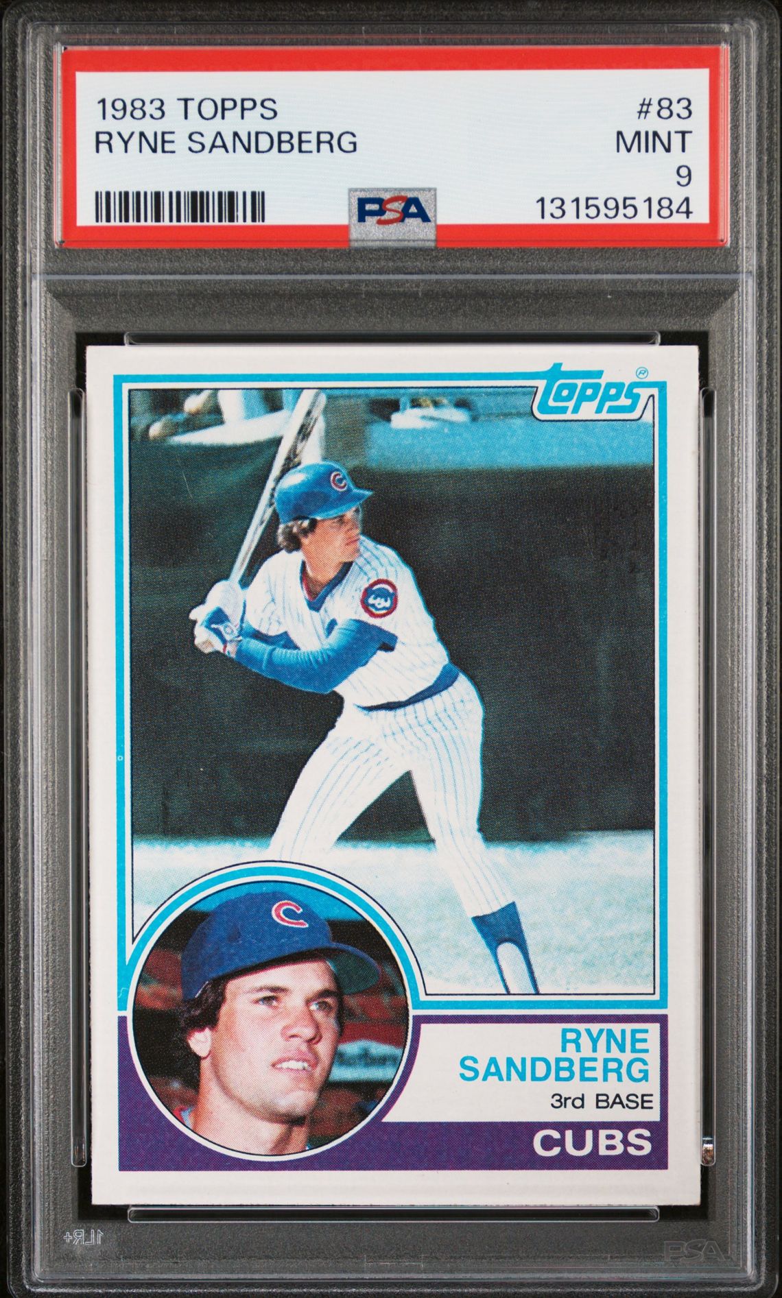 Ryne Sandberg 1983 Topps Baseball Rookie Card #83 Graded PSA 9 Cert #131595184