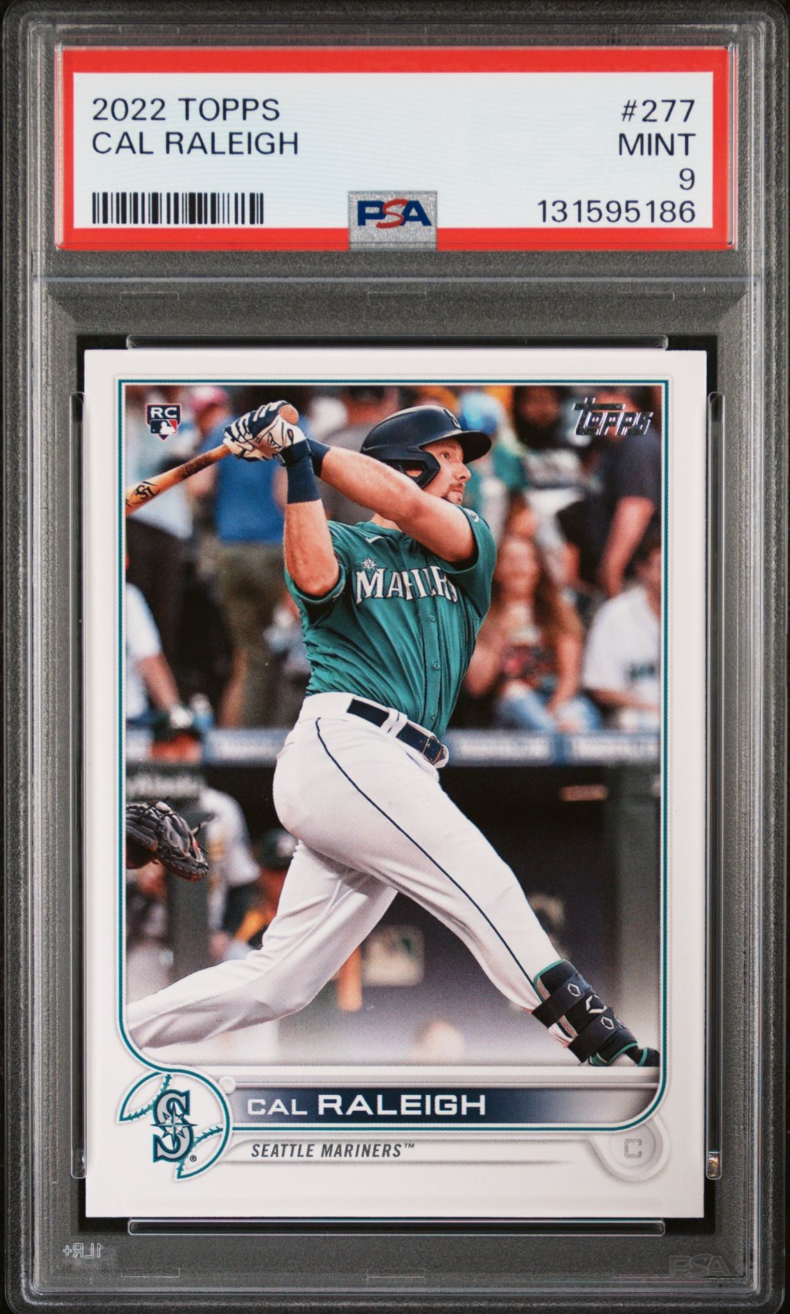 Cal Raleigh 2022 Topps Rookie Baseball Rookie Card #277 Graded PSA 9 Cert #131595186