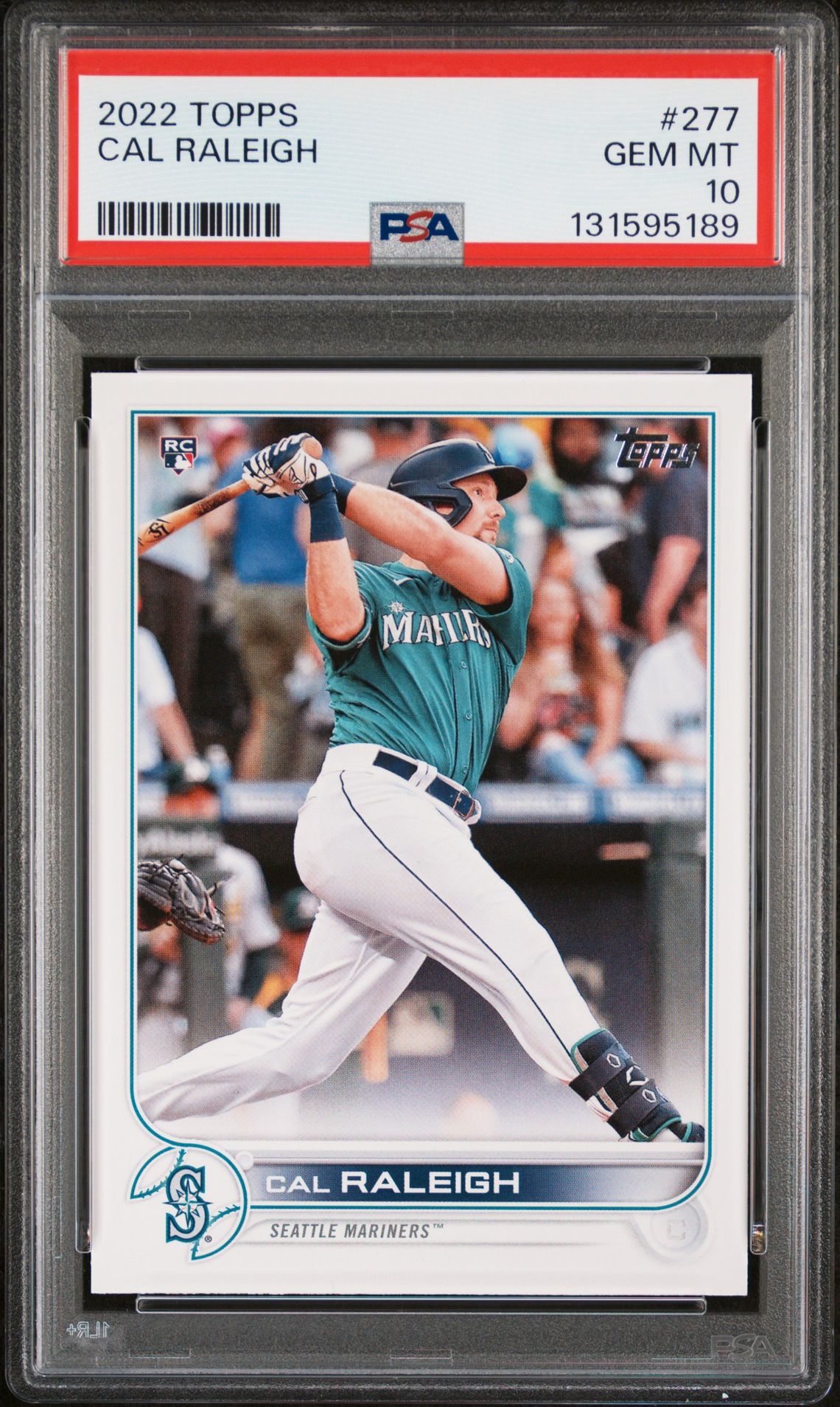 Cal Raleigh 2022 Topps Rookie Baseball Rookie Card #277 Graded PSA 10 Cert #131595189