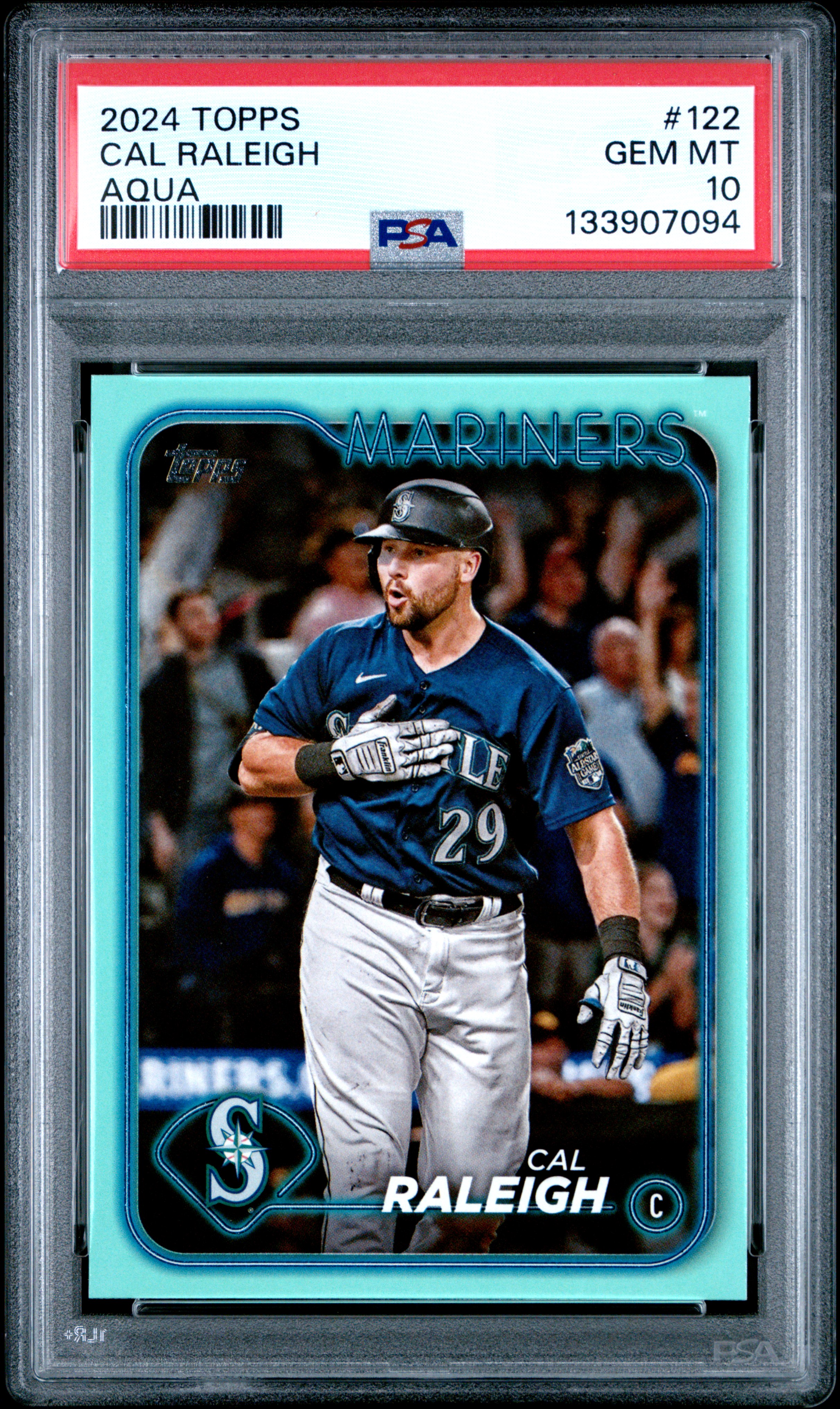 Cal Raleigh 2024 Topps Aqua Baseball Card #122 Graded PSA 10 Cert #133907094