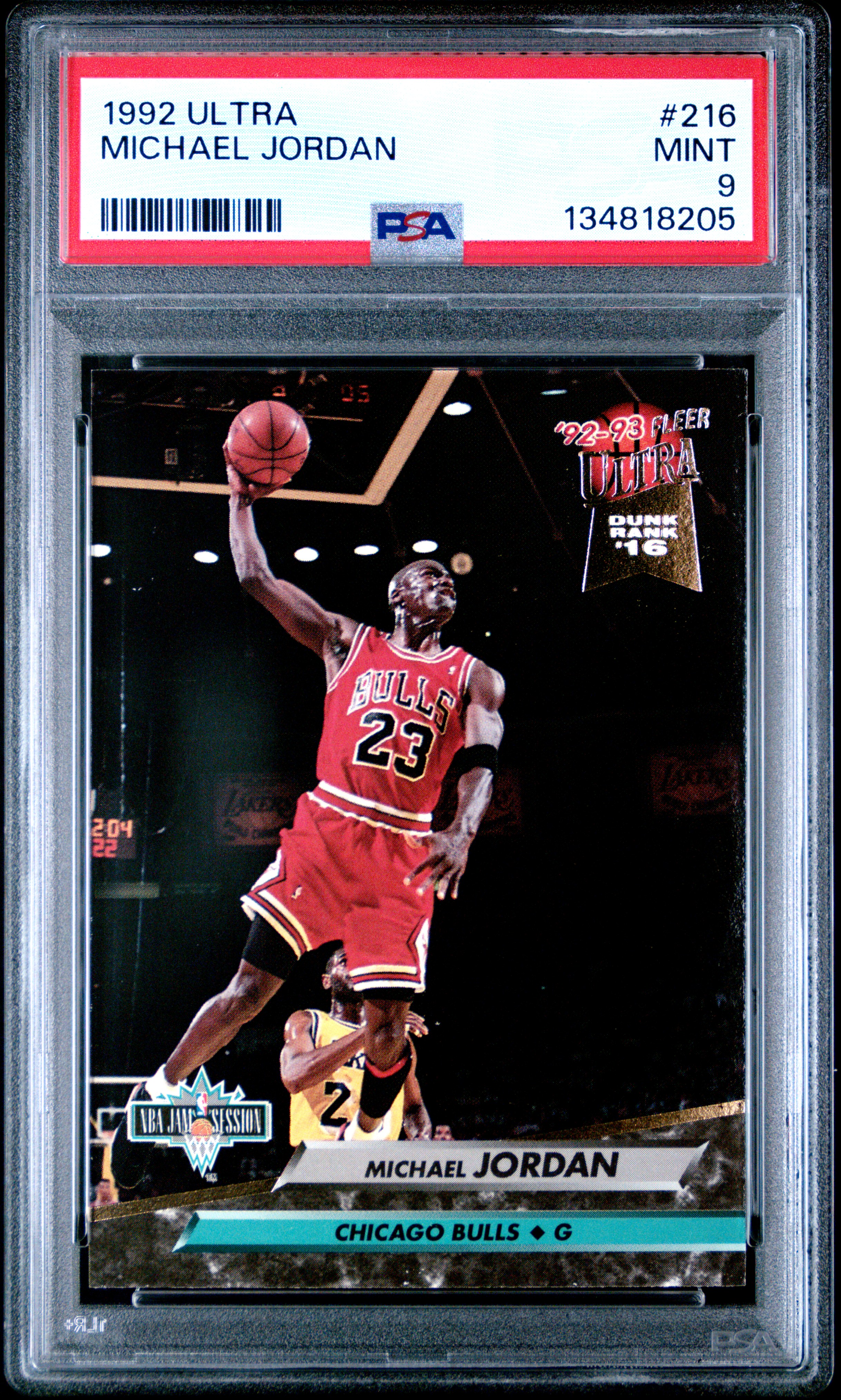 Michael Jordan 1992 Fleer Ultra Basketball Card #216 Graded PSA 9 Cert #134818205
