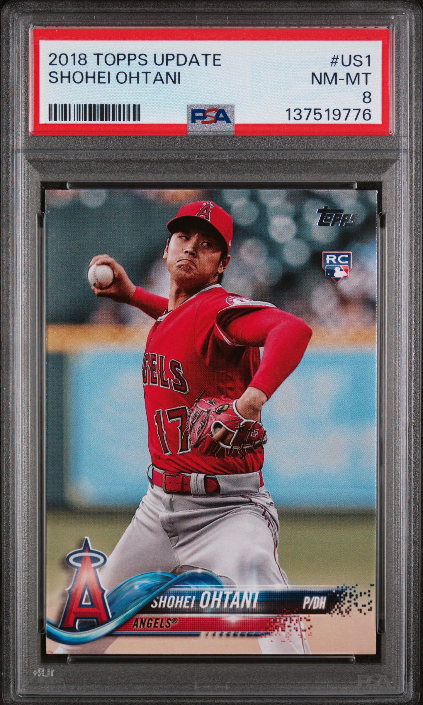 Shohei Ohtani 2018 Topps Update Los Angeles Angels Baseball Rookie Card #US1 Graded PSA 8 Cert #137519776