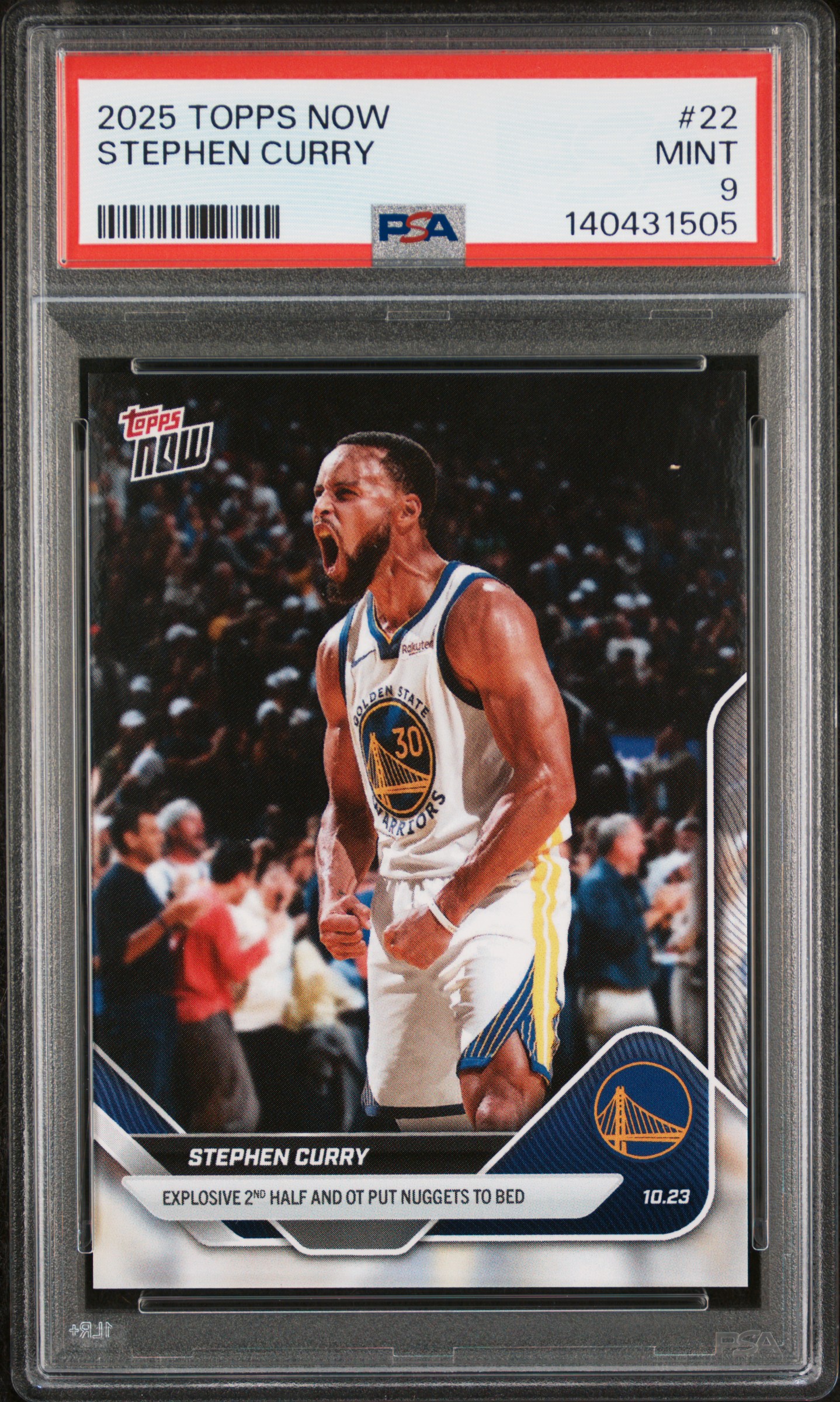Stephen Curry 2025 Topps Now Golden State Warriors Basketball Card #22 Graded PSA 9 Cert #140431505