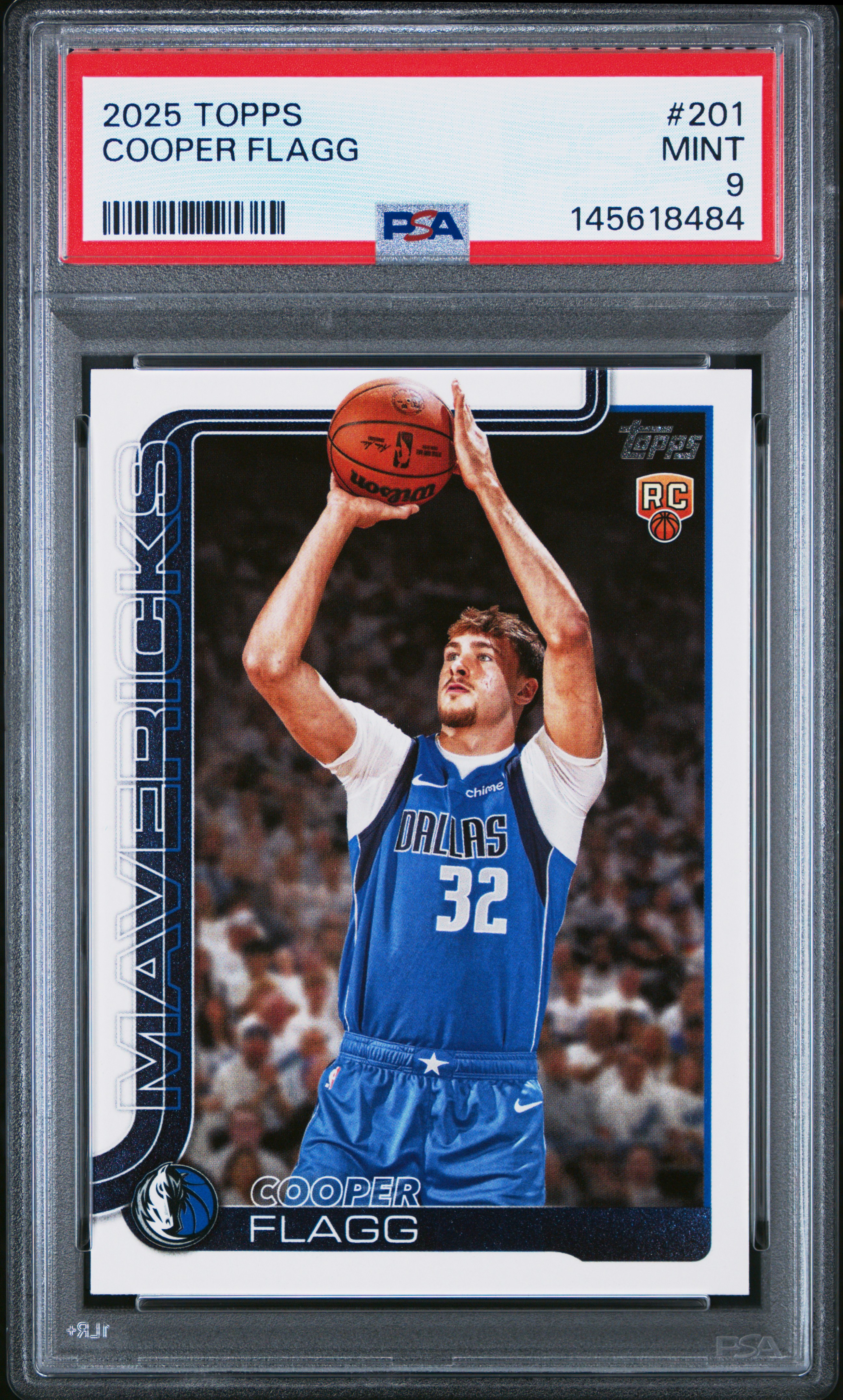 Cooper Flagg 2025 Topps Basketball Rookie Card #201 Graded PSA 9 Cert #145618484