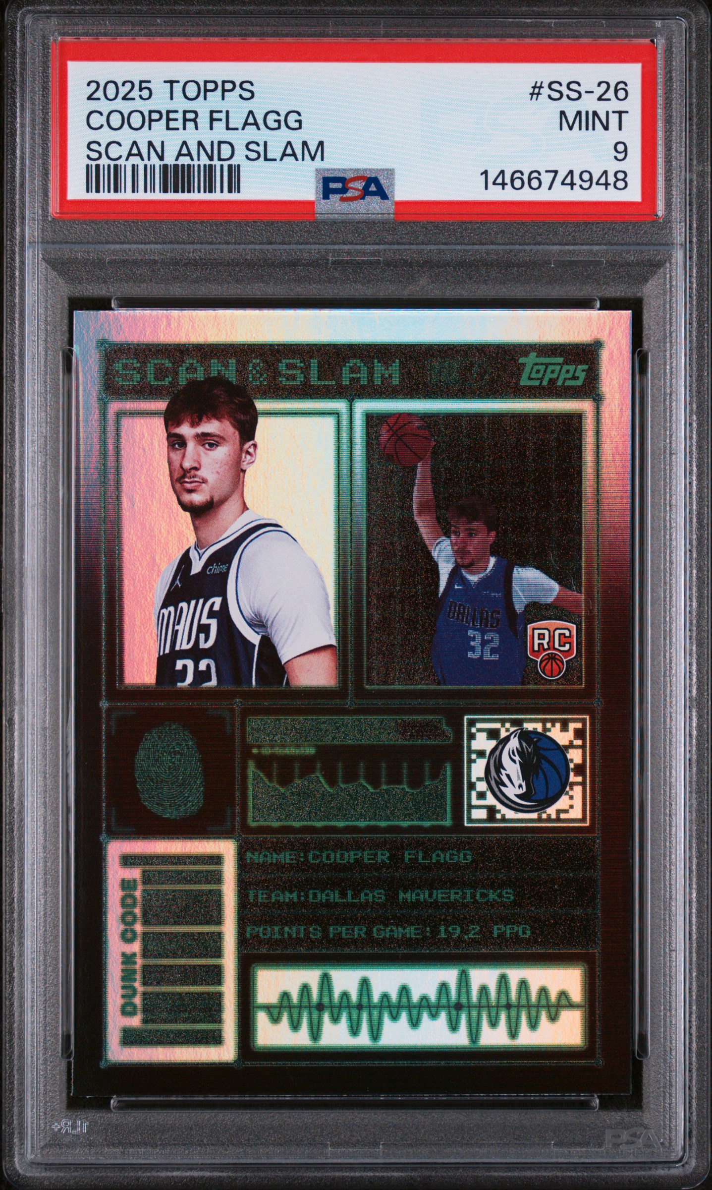 Cooper Flagg 2025 Topps Scan And Slam Basketball Rookie Card #SS-26 Graded PSA 9 Cert #146674948