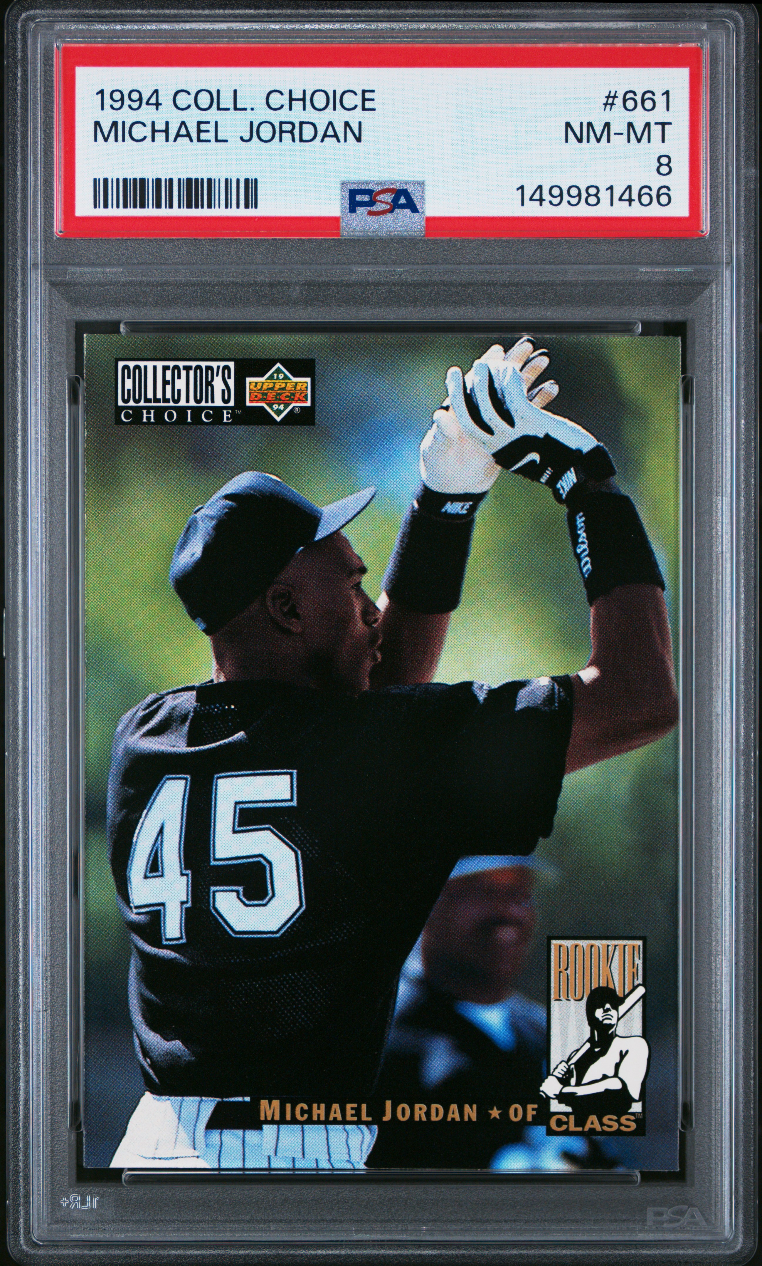 Michael Jordan 1994 Upper Deck Collector's Choice Chicago White Sox Baseball Card #661 Graded PSA 8 Cert #149981466