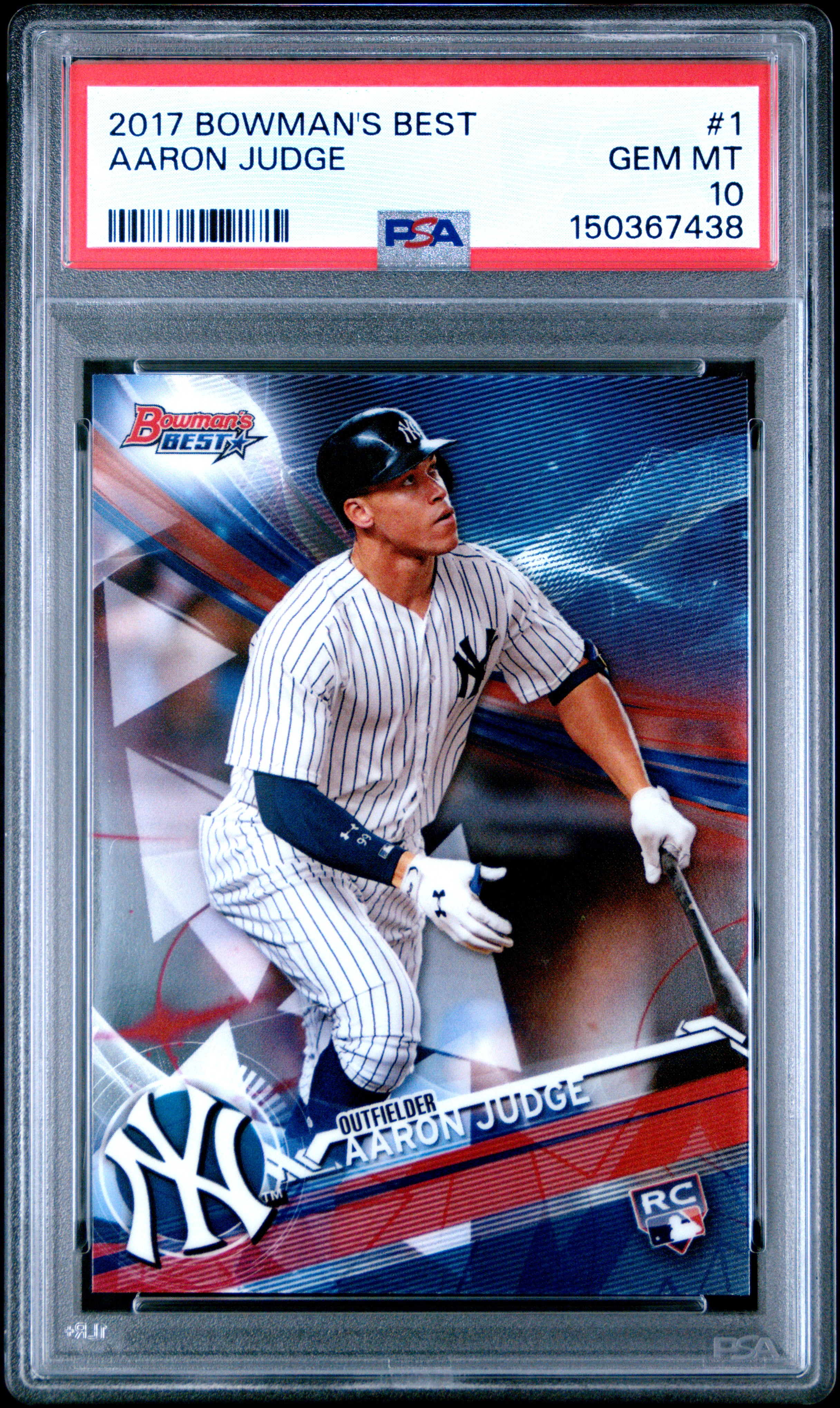 Aaron Judge 2017 Bowman's Best New York Yankees Baseball Rookie Card #1 Graded PSA 10 Cert #150367438