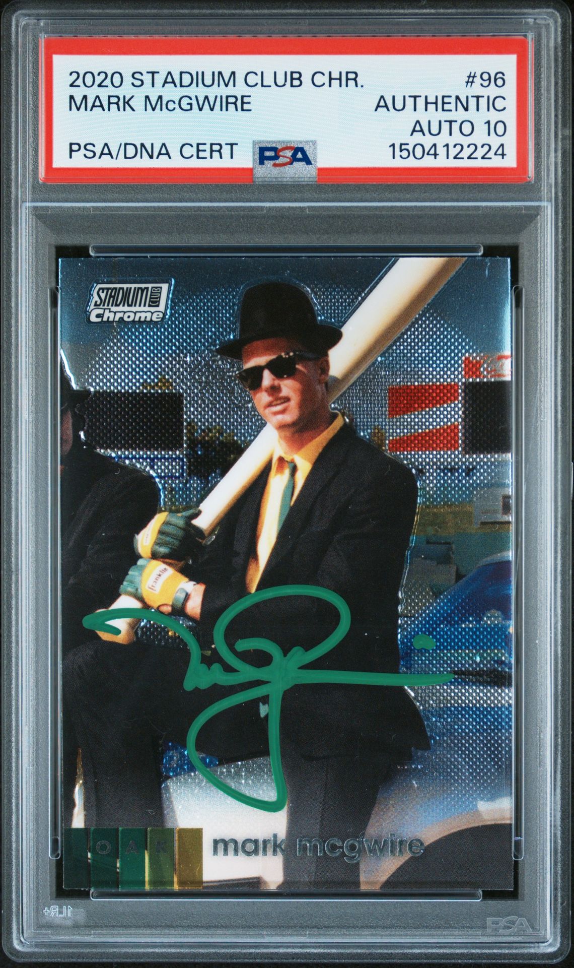 Mark McGwire 2020 Topps Stadium Club Chrome Signed Baseball Card #96 Auto 10 PSA Cert #150412224