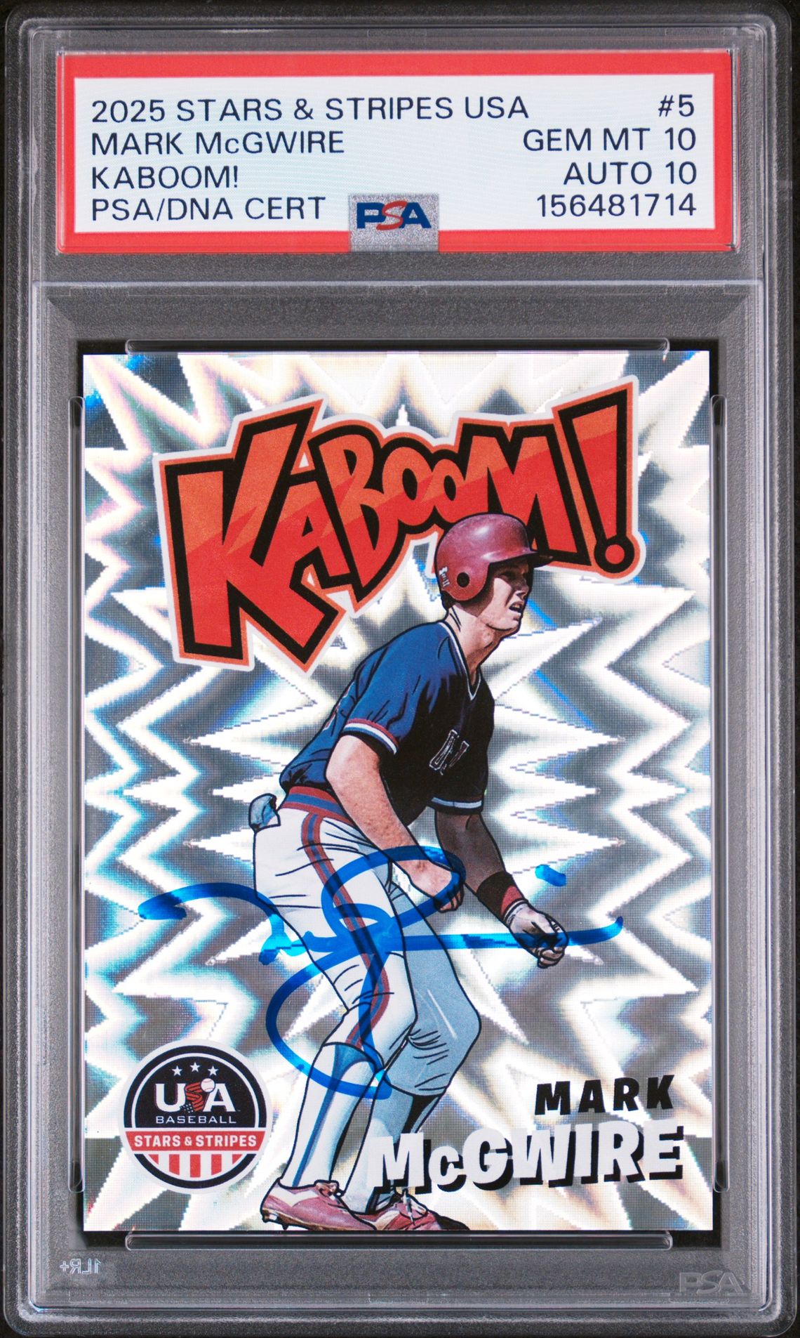 Mark McGwire 2025 Stars & Stripes USA Kaboom! Signed Baseball Card #5 Graded PSA 10 Auto 10 Cert #156481714