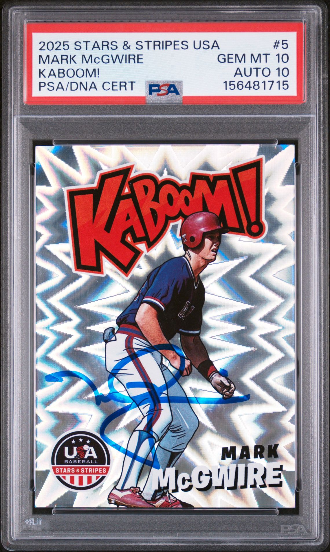 Mark McGwire 2025 Stars & Stripes USA Kaboom! Signed Baseball Card #5 Graded PSA 10 Auto 10 Cert #156481715