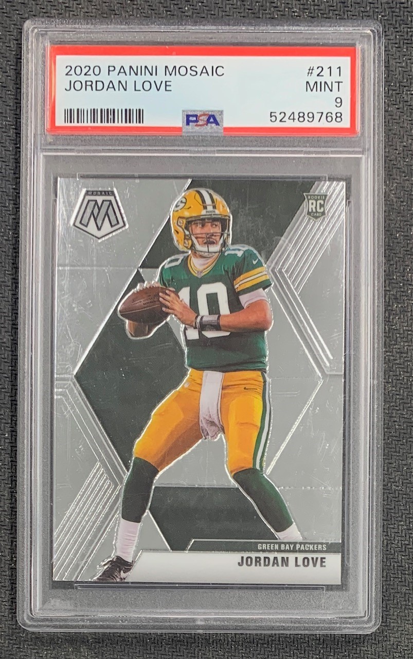 Jordan Love 2020 Panini Mosaic Football Rookie Card RC #211 PSA 9