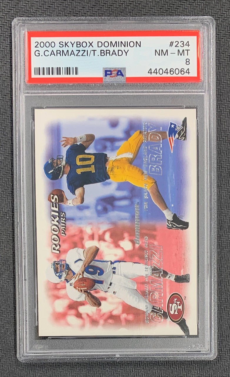 Tom Brady 2000 Skybox Dominion Football Rookie Card #234 Graded PSA 8