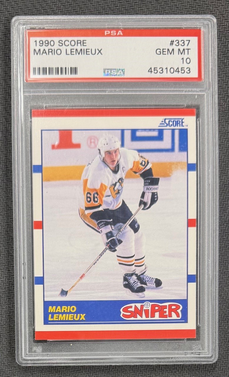 Mario Lemieux 1990 Score Hockey Card #337 Graded PSA 10 Cert #45310453
