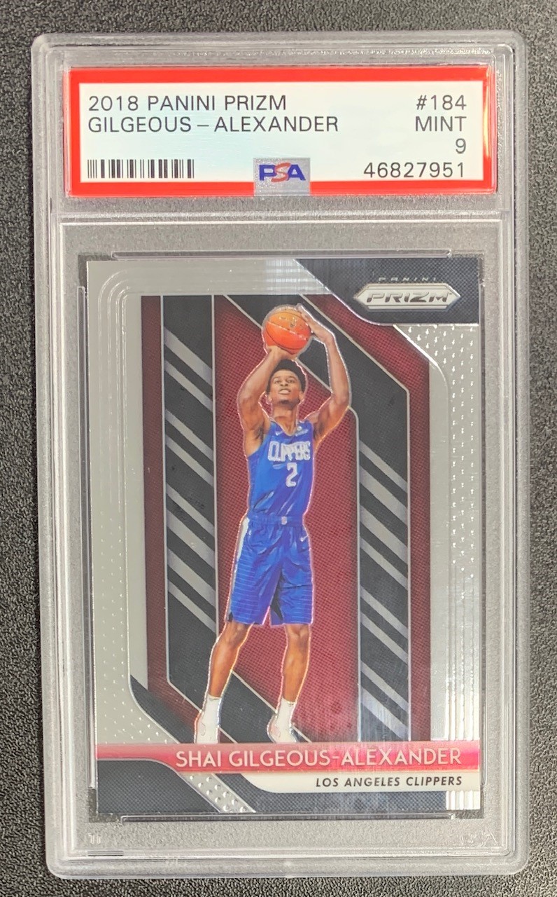 Shai Gilgeous-Alexander 2018 Panini Prizm Basketball Rookie Card #184 Graded PSA 9 Shai Gilgeous-Alexander 2018 Panini Prizm Basketball Rookie Card #184 Graded PSA 9