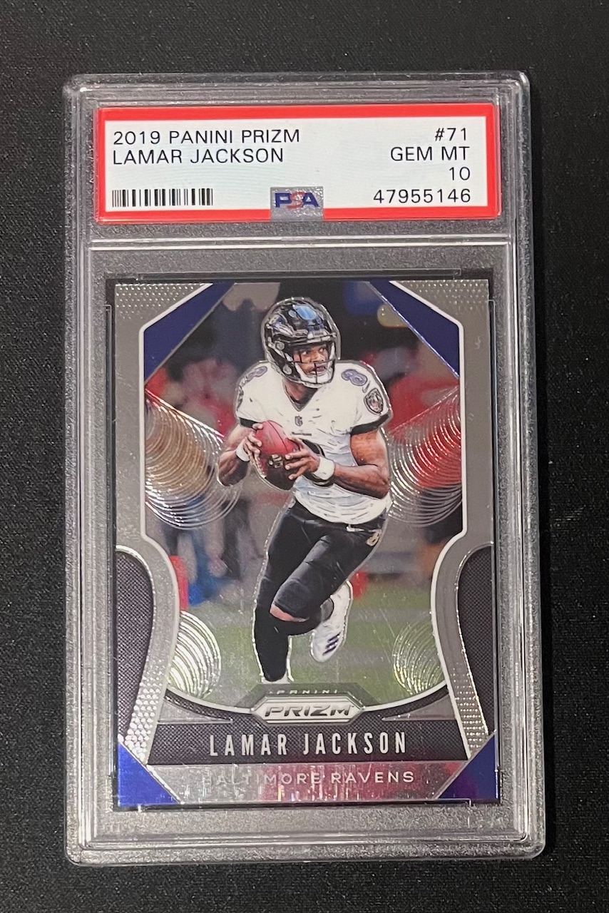 Lamar Jackson 2019 Panini Prizm Football Card #71 Graded PSA 10
