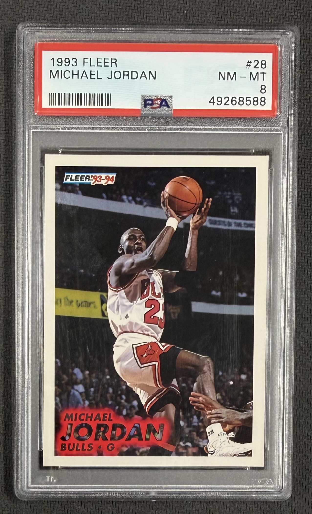 Michael Jordan 1993 Fleer Chicago Bulls Basketball Card #28 Graded PSA 8 Cert #49268588