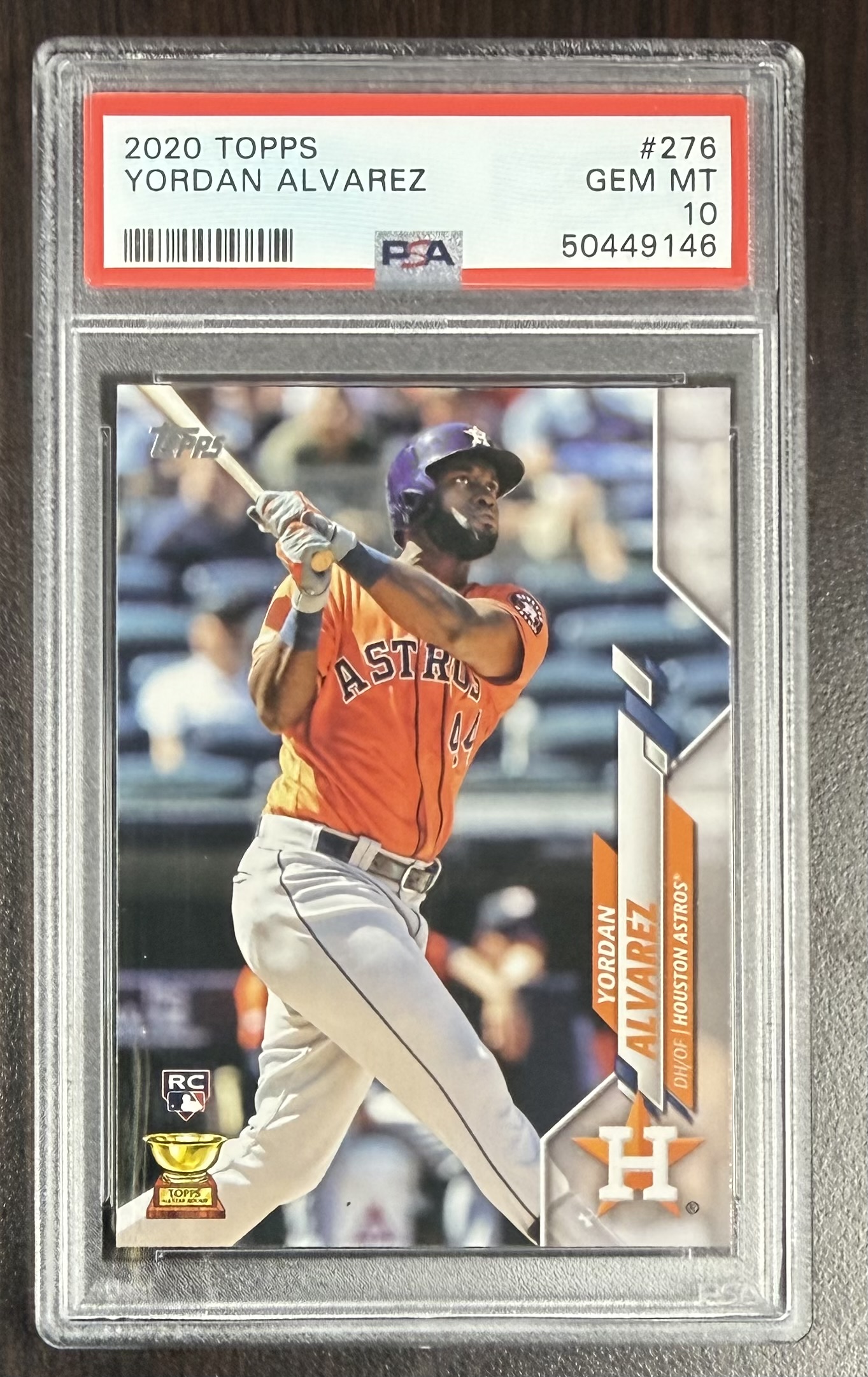 Yordan Alvarez 2020 Topps Houston Astros Baseball RC Rookie Card #276 Graded PSA 10 Cert #50449146 Yordan Alvarez 2020 Topps Houston Astros Baseball RC Rookie Card #276 Graded PSA 10 Cert #50449146