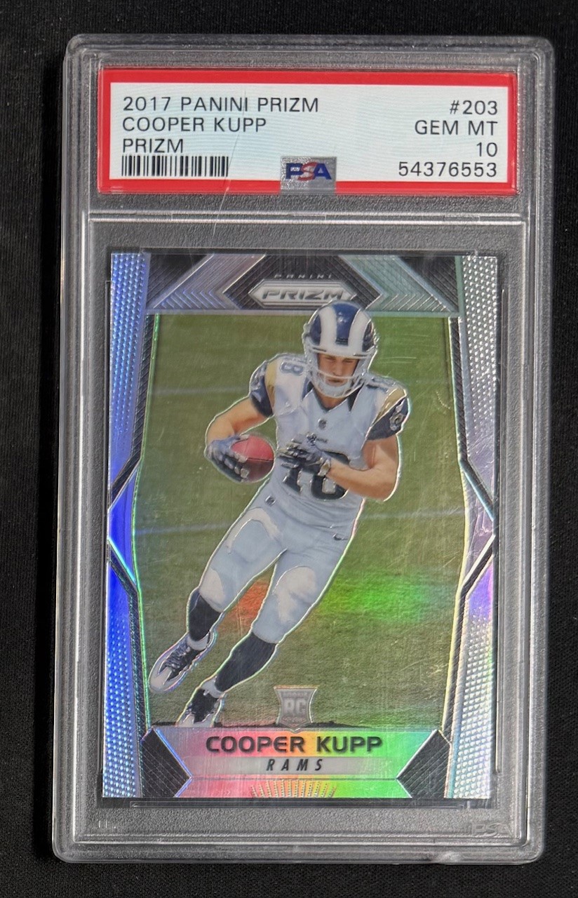 Cooper Kupp 2017 Panini Silver Prizm Football Rookie Card #203 Graded PSA 10 Cert #54376553