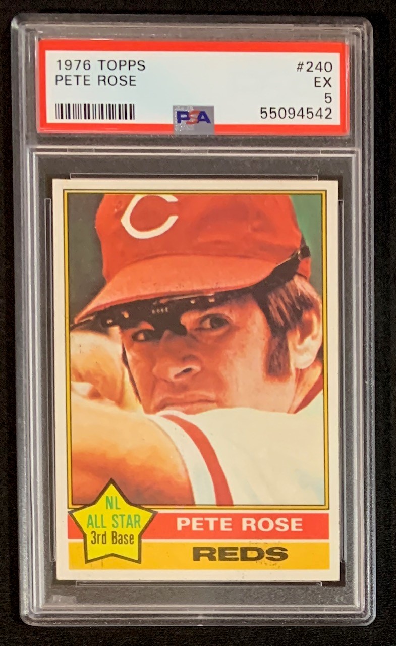 Pete Rose 1976 Topps Baseball Card #240 Graded PSA 5 Pete Rose 1976 Topps Baseball Card #240 Graded PSA 5