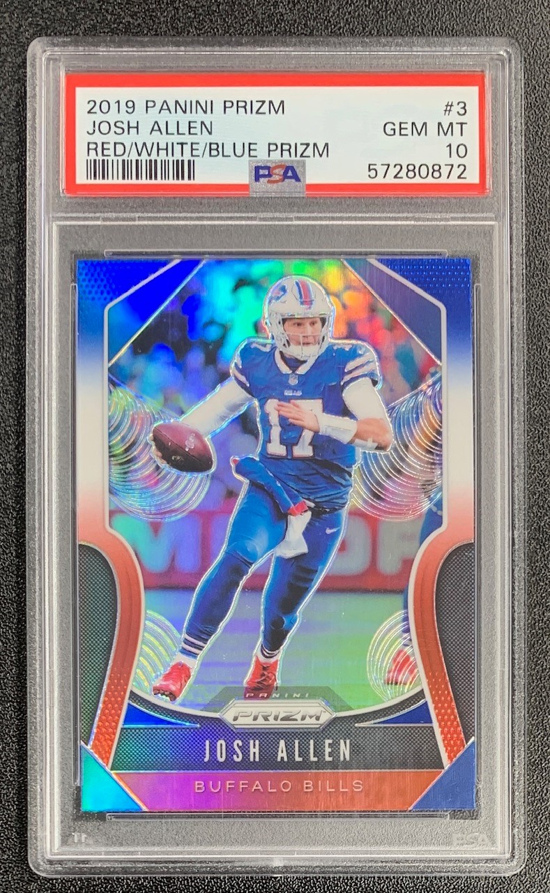 Josh Allen 2019 Panini Prizm Red White Blue Football Card #3 Graded PSA 10