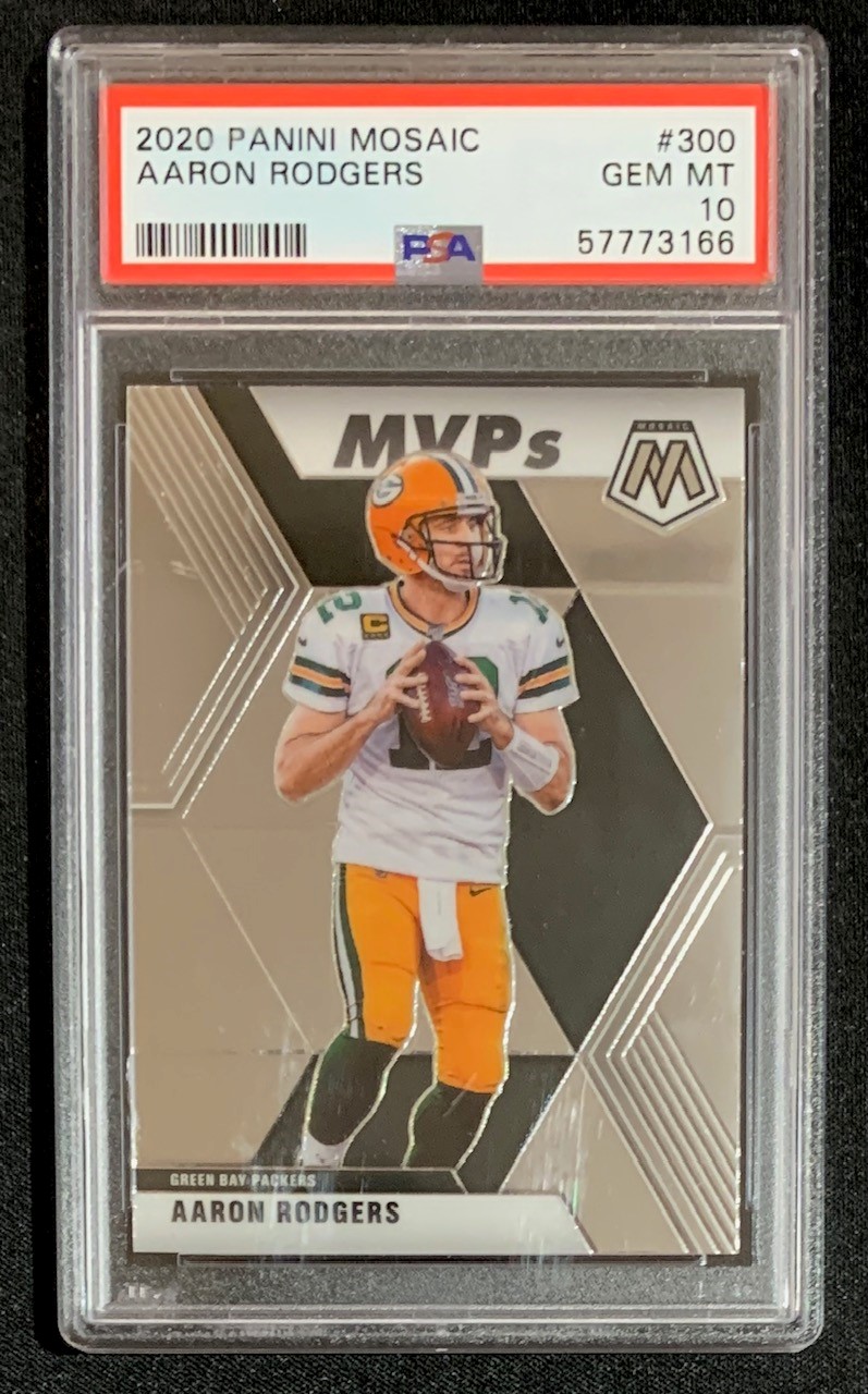 Aaron Rodgers 2020 Panini Mosaic Football Card #300 Graded PSA 10